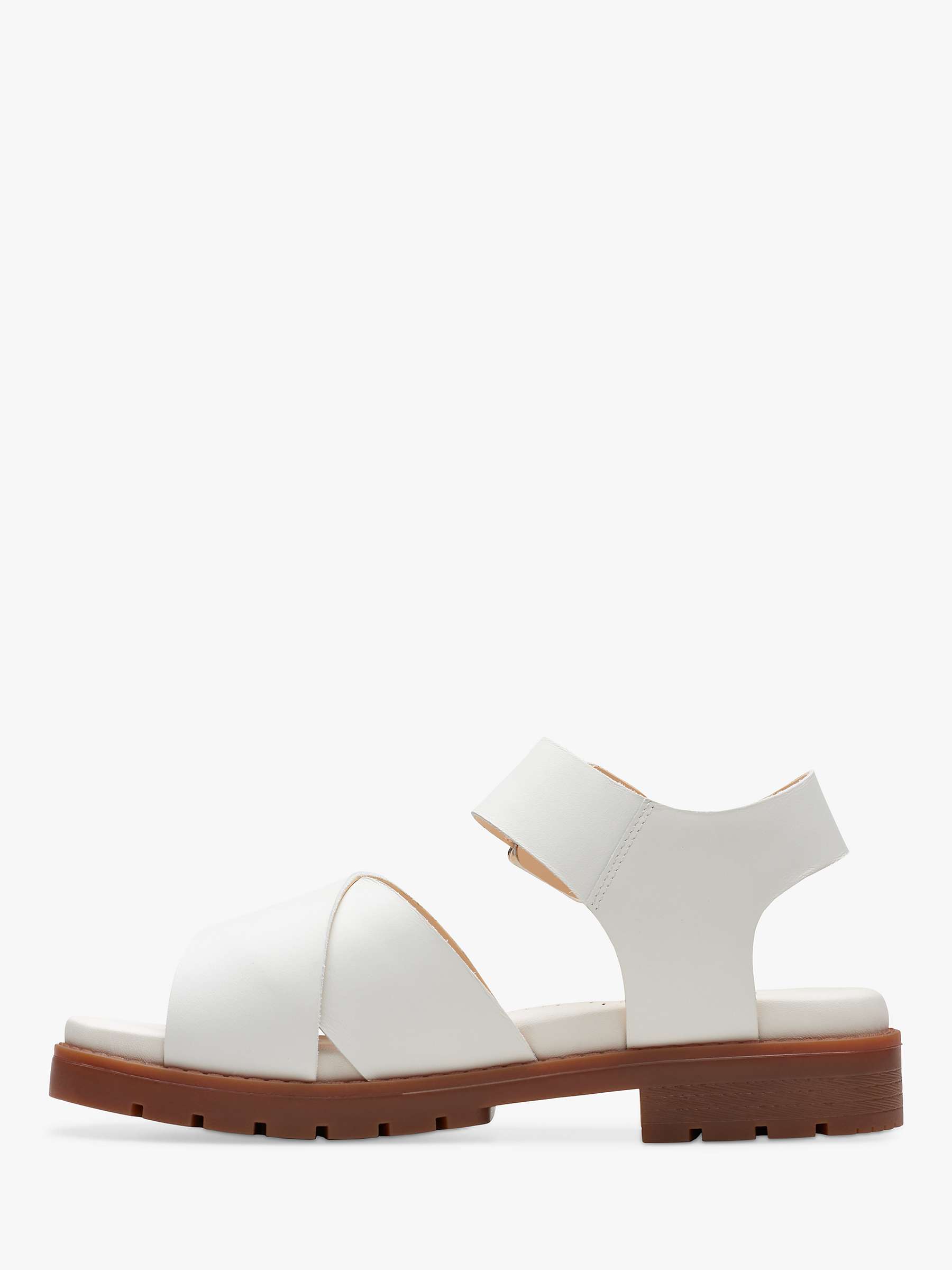 Buy Clarks Orinocco Leather Cross Strap Sandals, Off White Online at johnlewis.com