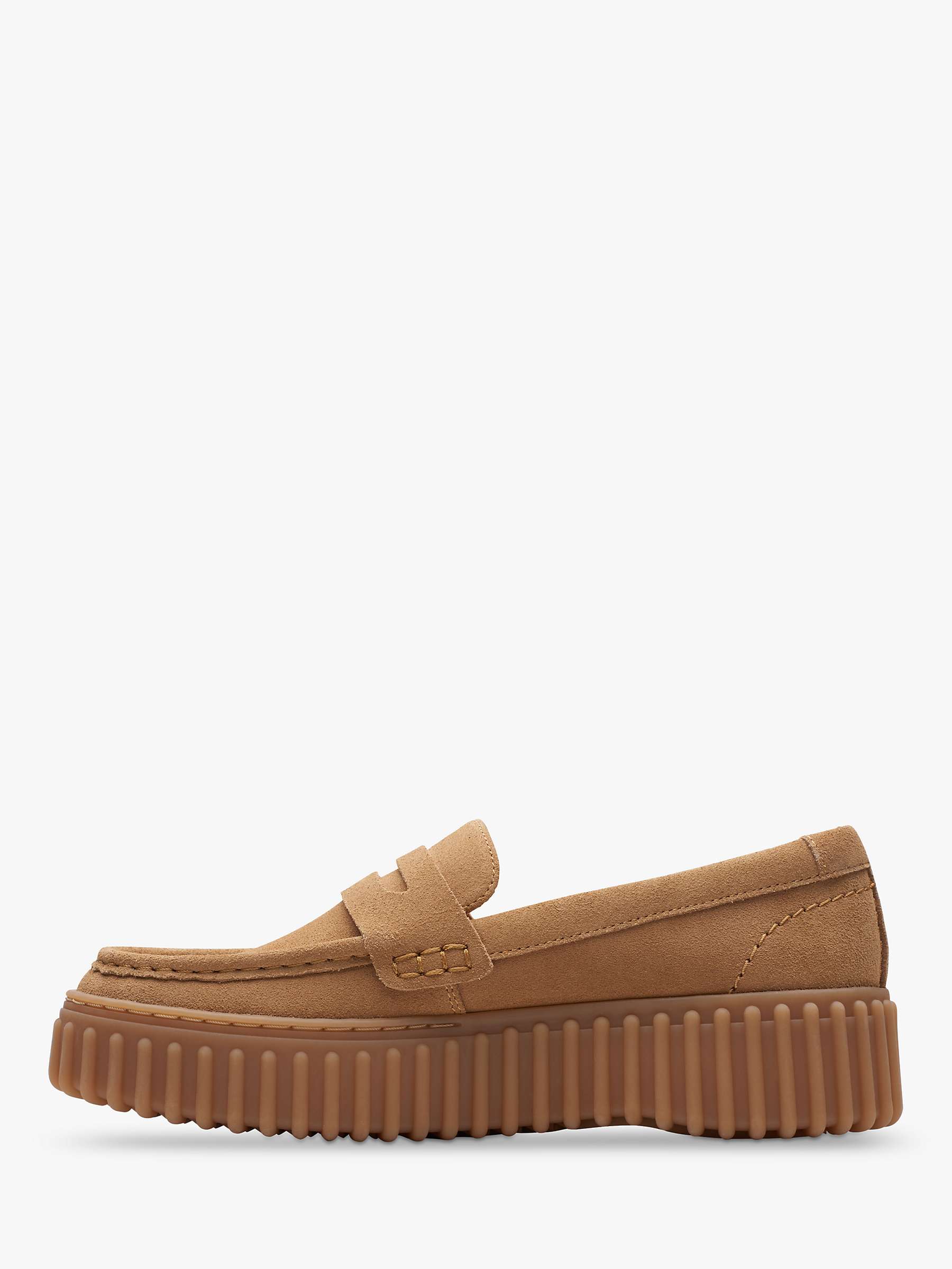 Buy Clarks Torhill Suede Penny Loafers, Light Tan Online at johnlewis.com