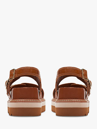 Clarks Orianna Glide Textured Leather Chunky Sole Sandals