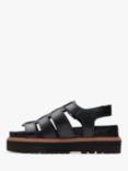 Clarks Orianna Twist Leather Caged Sandals, Black Leather