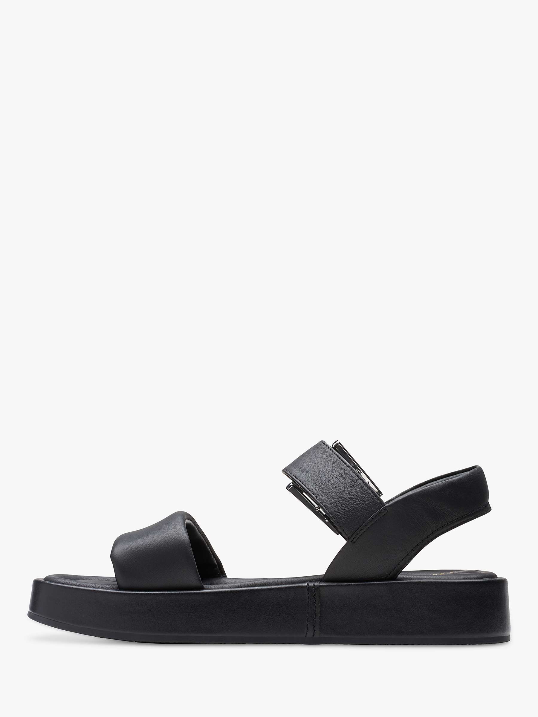 Buy Clarks Alda Wide Fit Leather Strap Sandals, Black Online at johnlewis.com