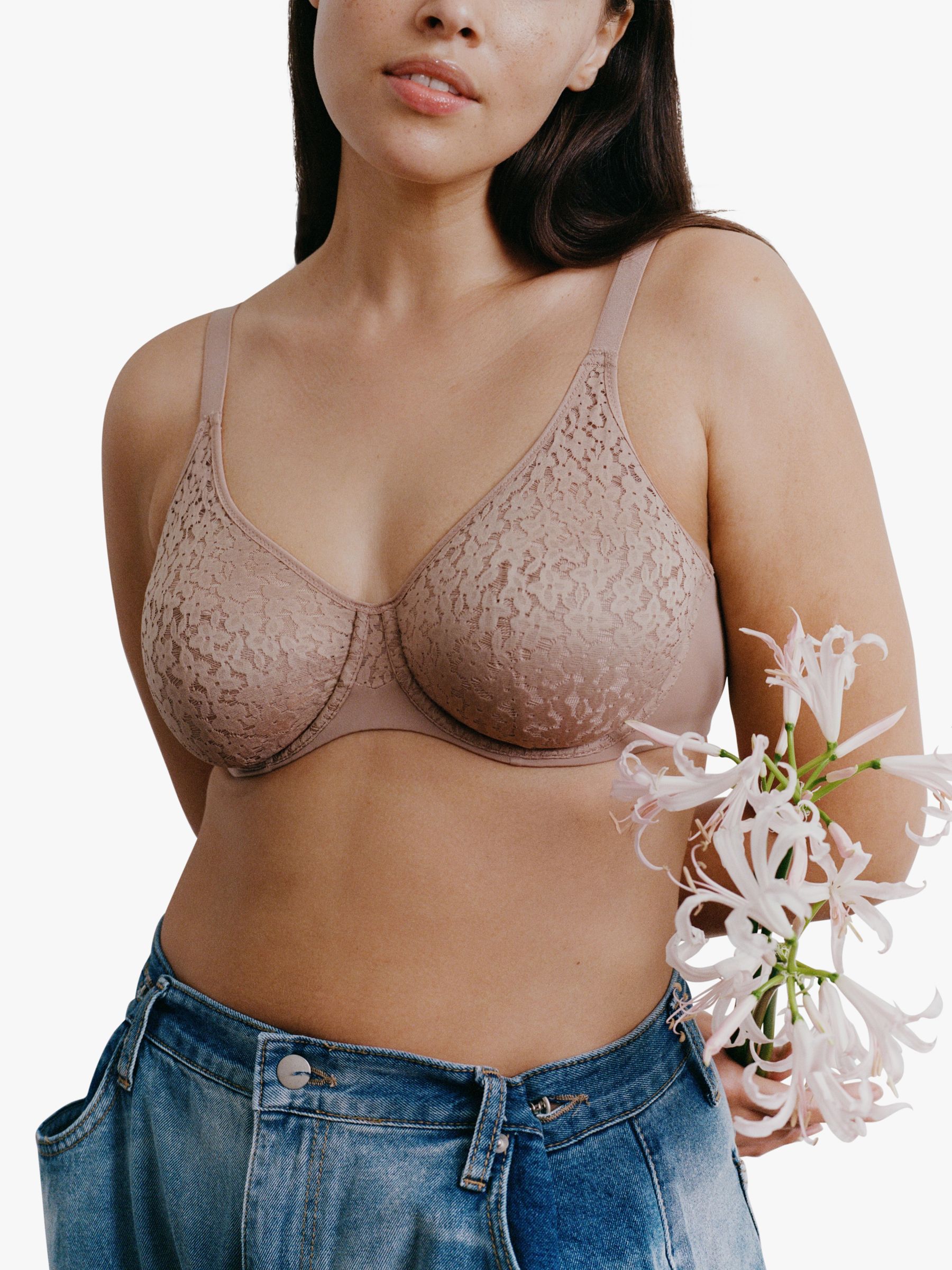 Chantelle Norah Comfort Non-Wired Support Bra, Pearl at John Lewis &  Partners