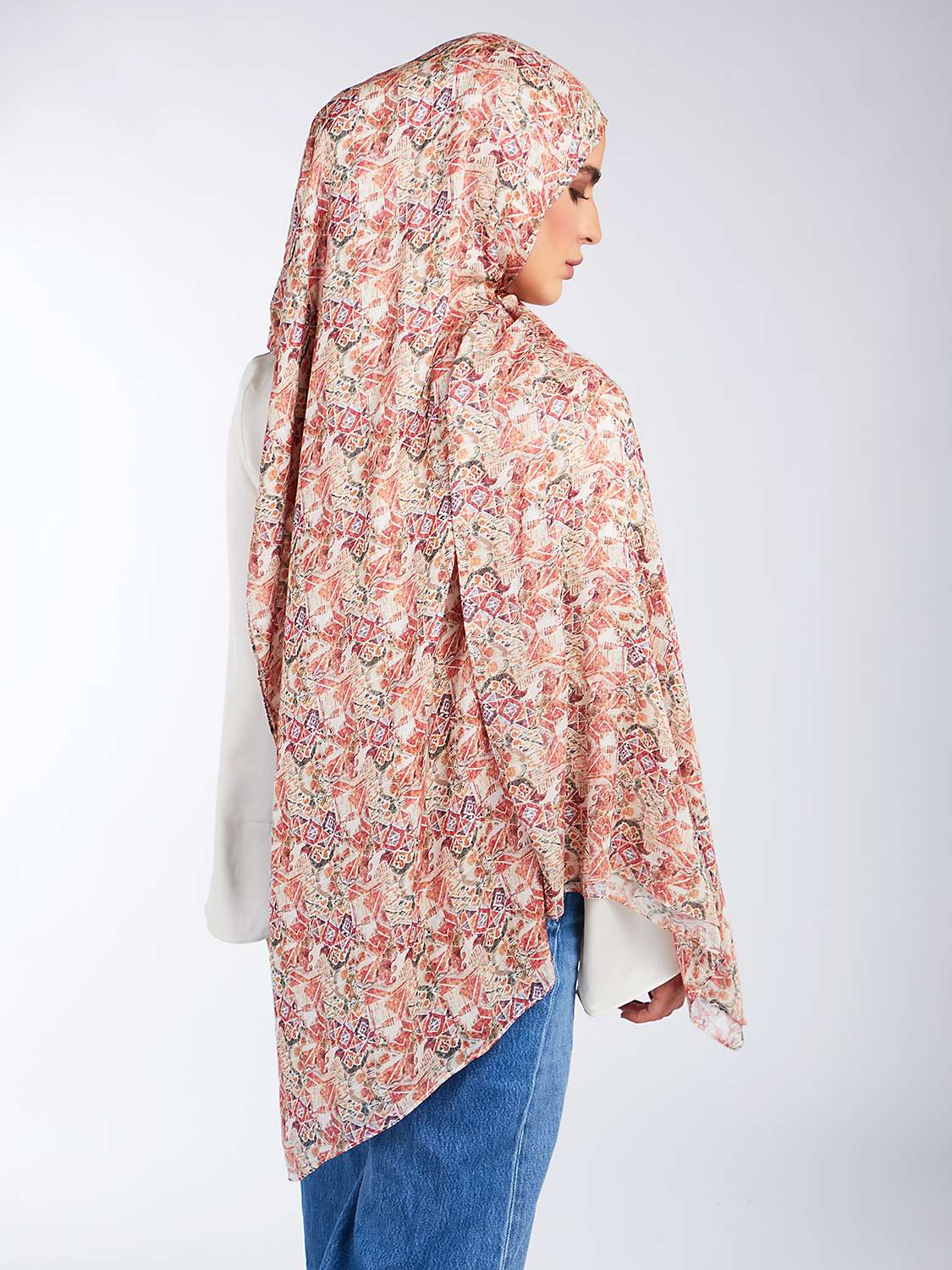 Buy Aab Aztec Print Hijab, Pink/Multi Online at johnlewis.com