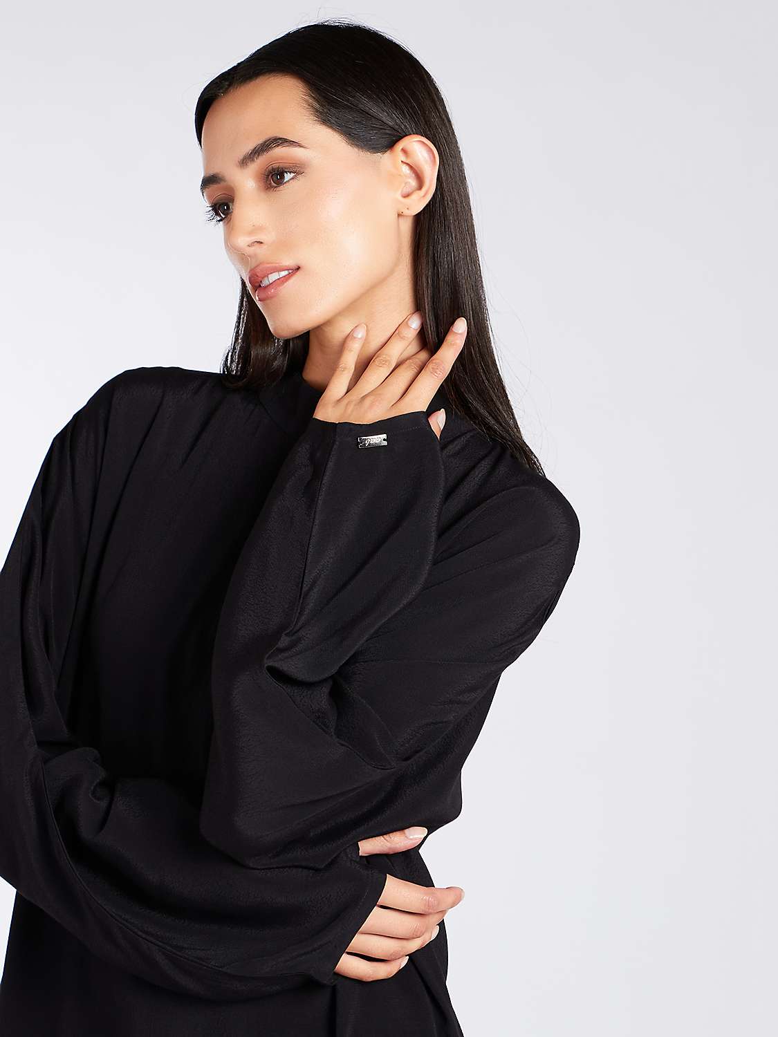 Buy Aab Loose Fit Midi Dress, Black Online at johnlewis.com