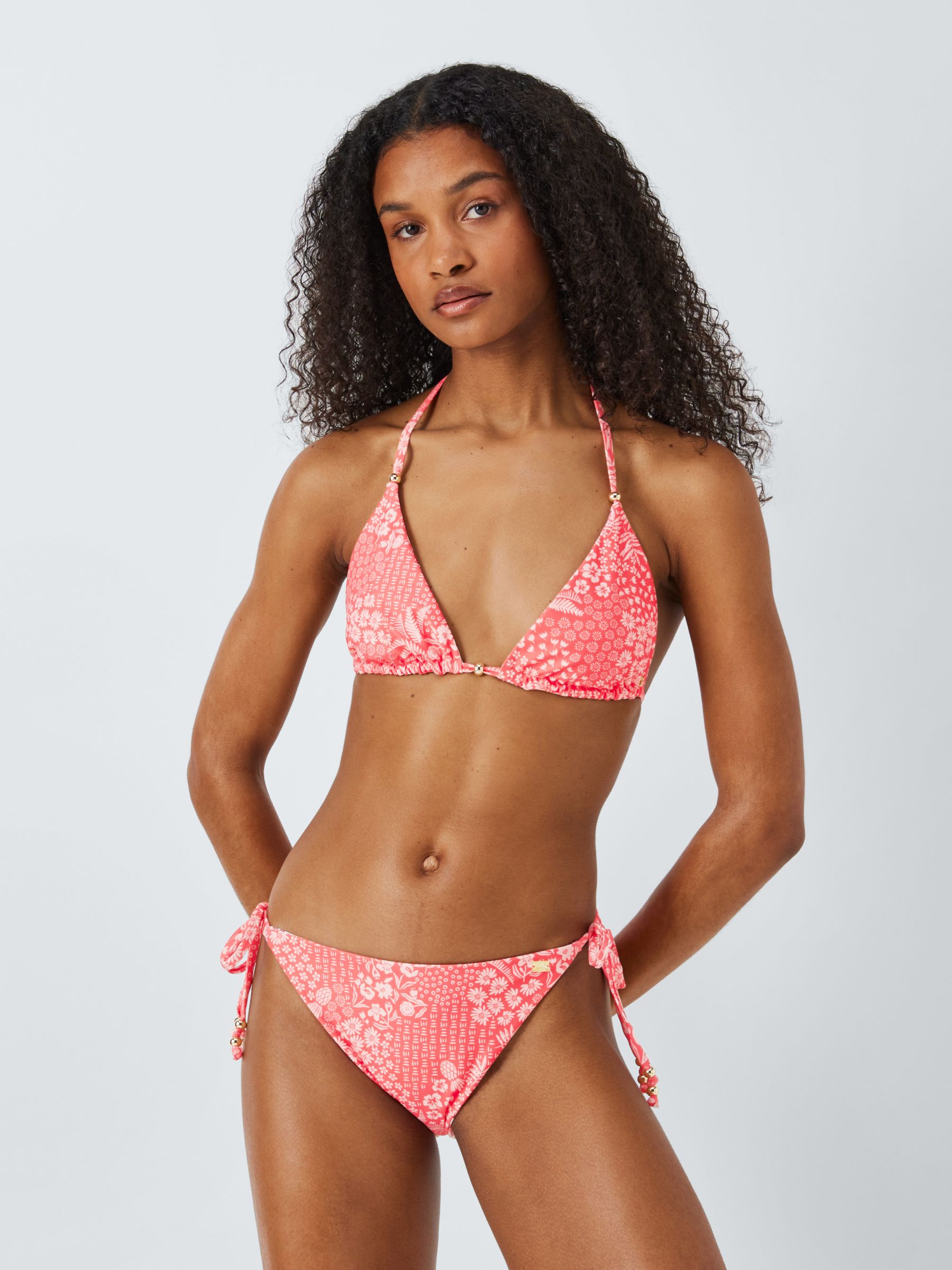 AND/OR Tropical Patchwork Bikini Bottoms, Pink, 14