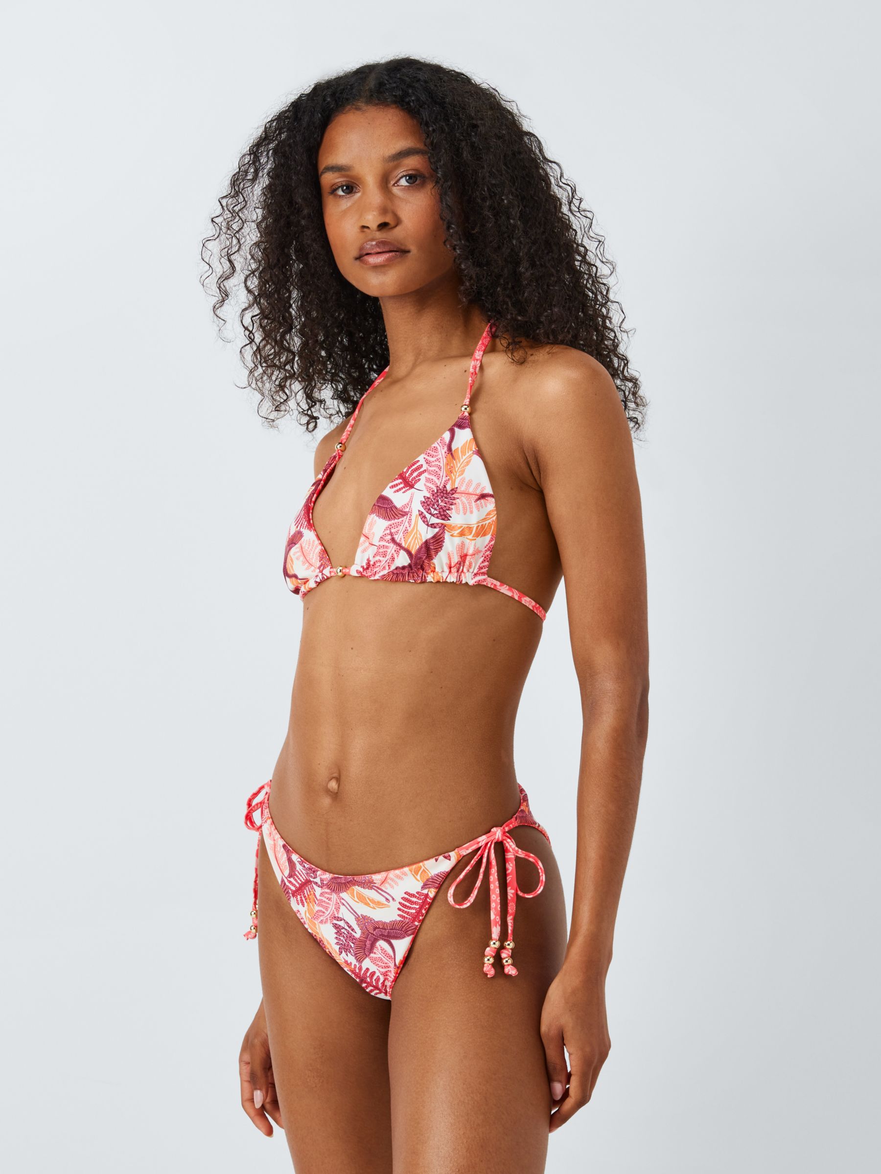 AND/OR Tropical Patchwork Bikini Bottoms, Pink, 14