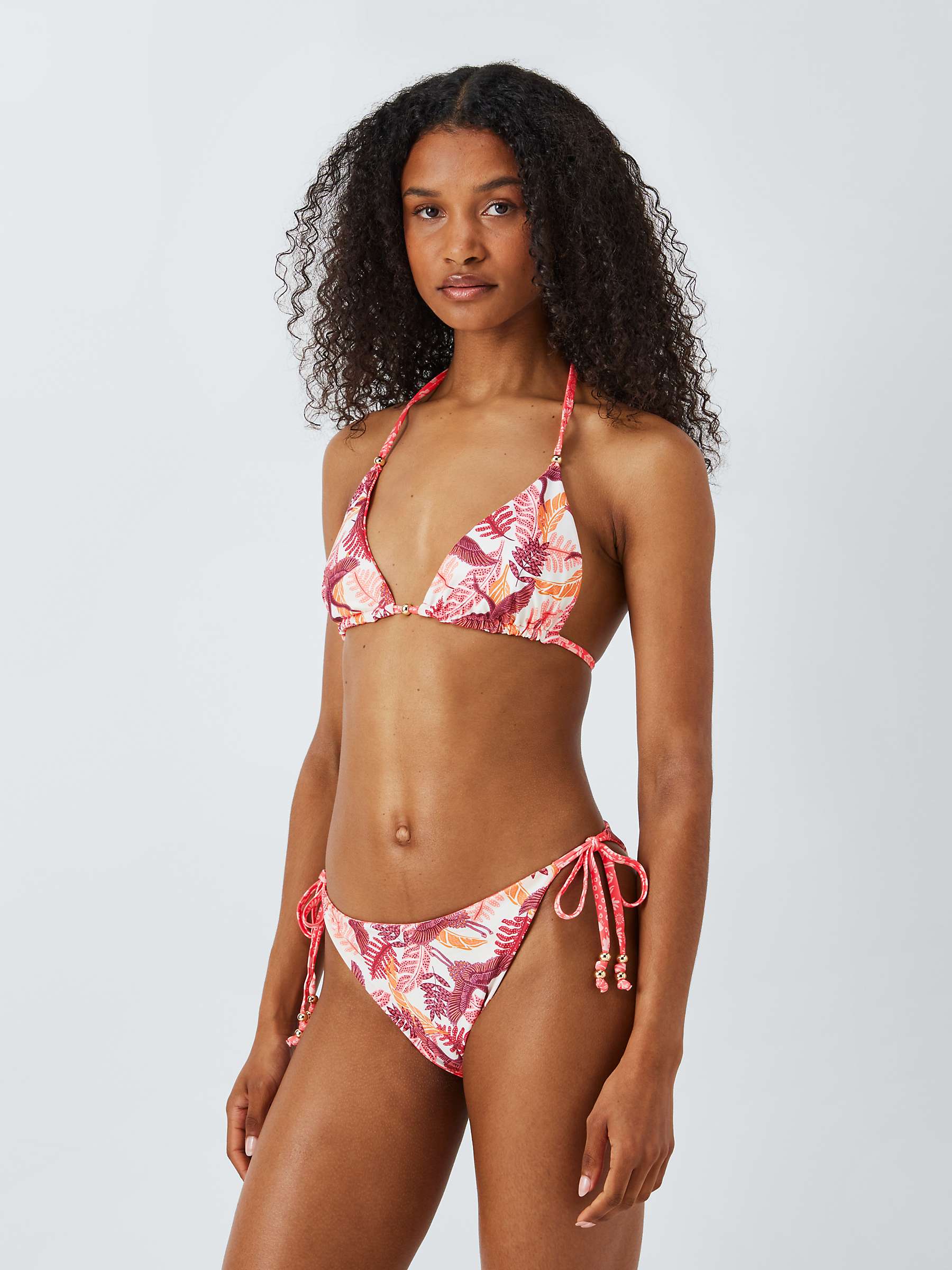Buy AND/OR Tropical Patchwork Triangle Bikini Top, Pink Online at johnlewis.com