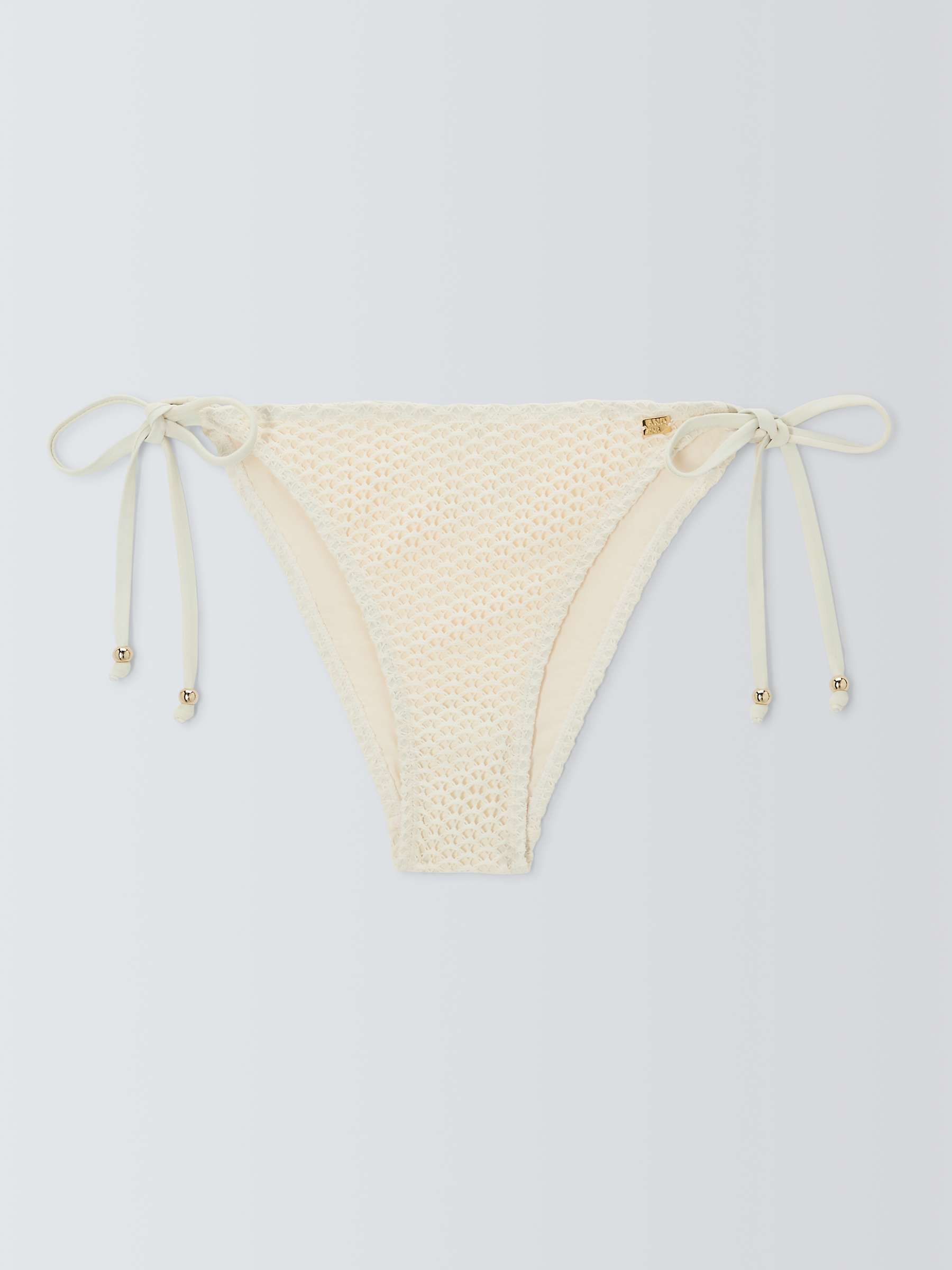 Buy AND/OR Crochet Tie Side Bikini Bottoms, Ivory Online at johnlewis.com