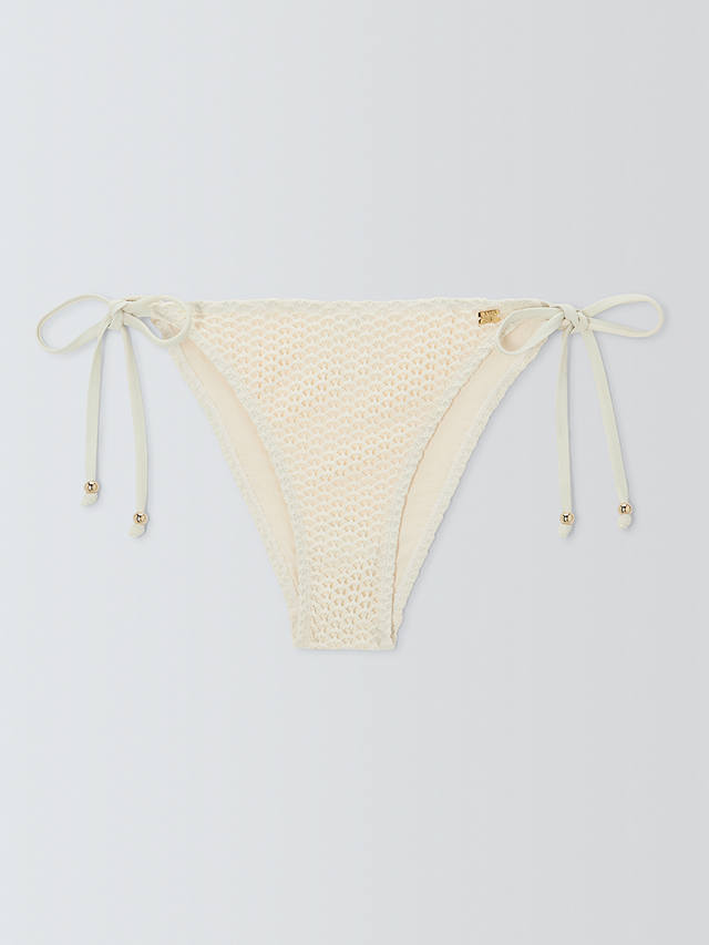 AND/OR Crochet Tie Side Bikini Bottoms, Ivory