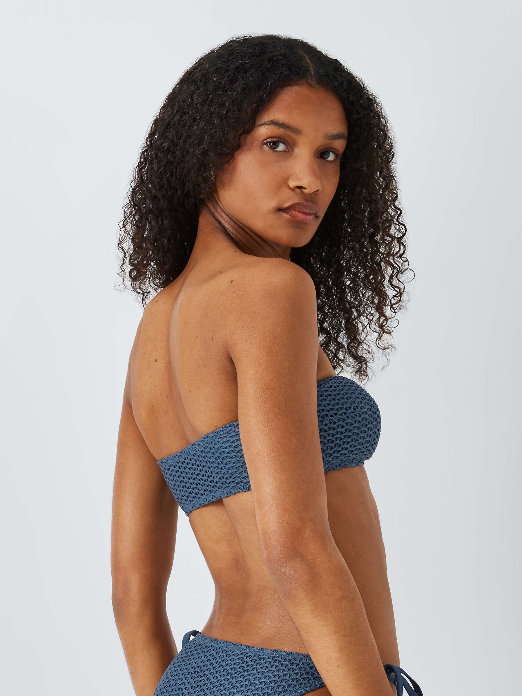 Buy AND/OR Crochet Bandeau Bikini Top, Denim Online at johnlewis.com