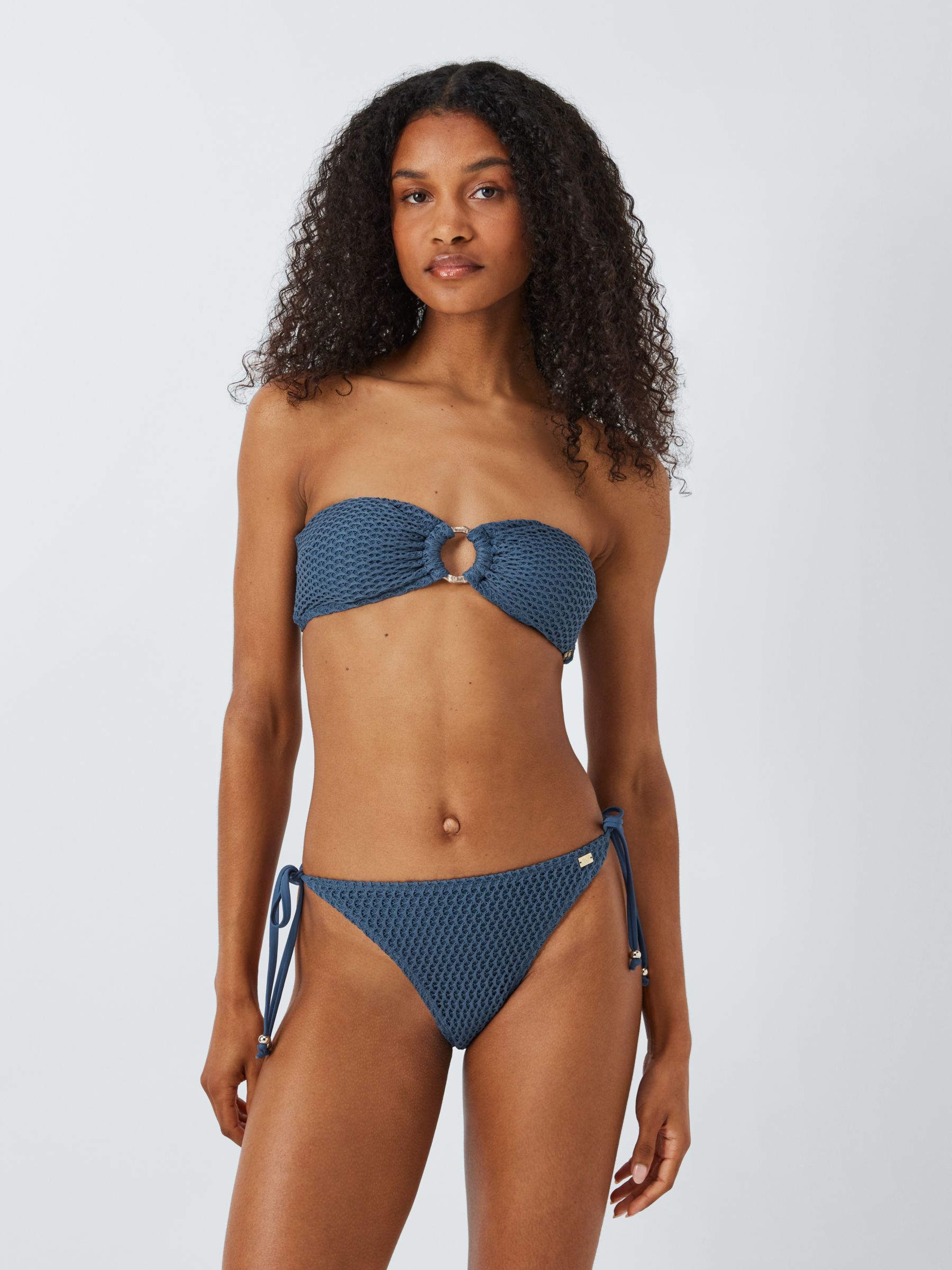 AND OR Crochet String Bikini Bottoms Denim at John Lewis Partners