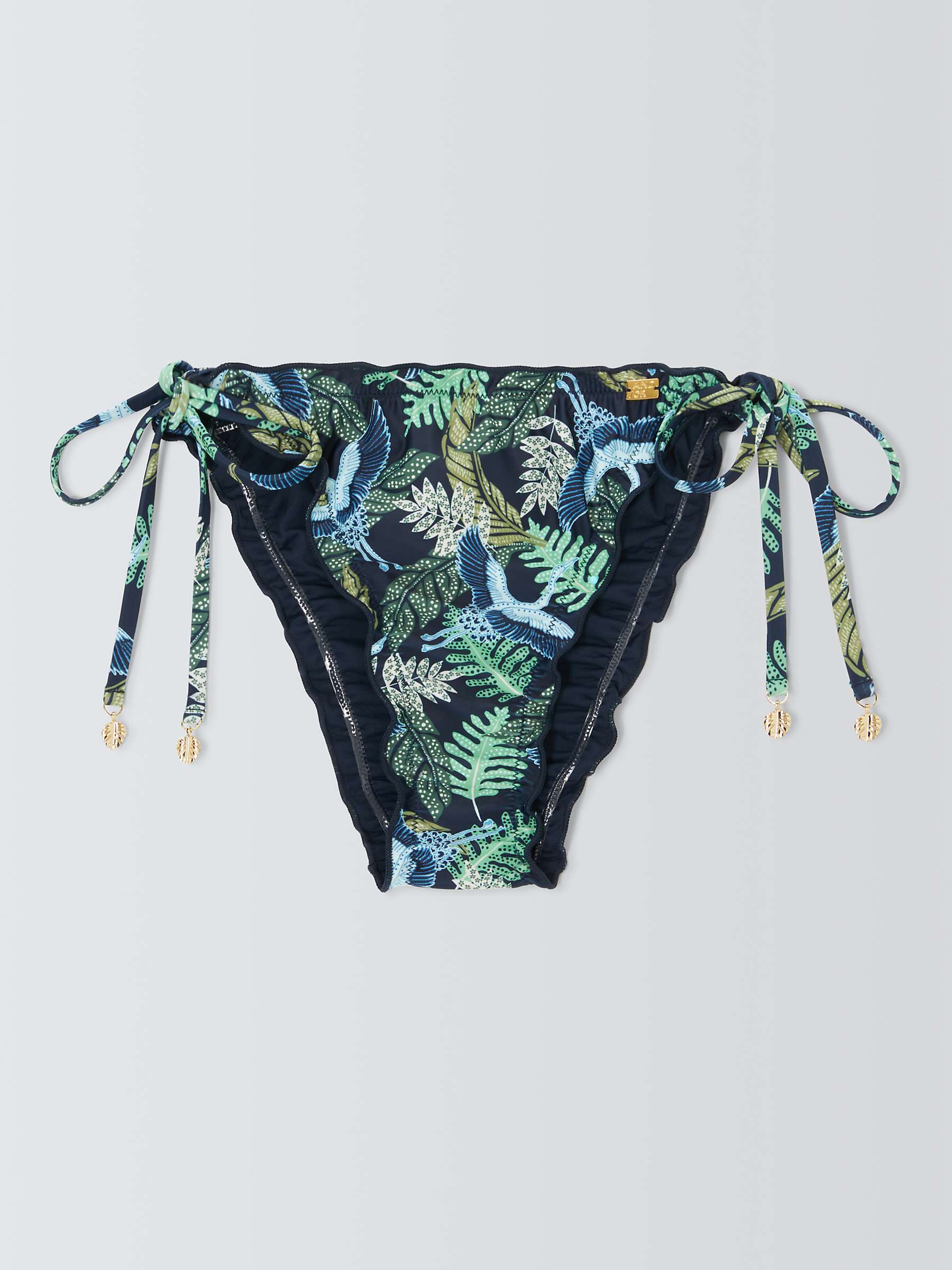 Buy AND/OR Botanical Frill Bikini Bottoms, Navy Online at johnlewis.com