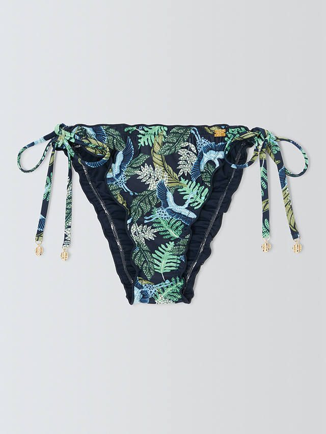 AND/OR Botanical Frill Bikini Bottoms, Navy