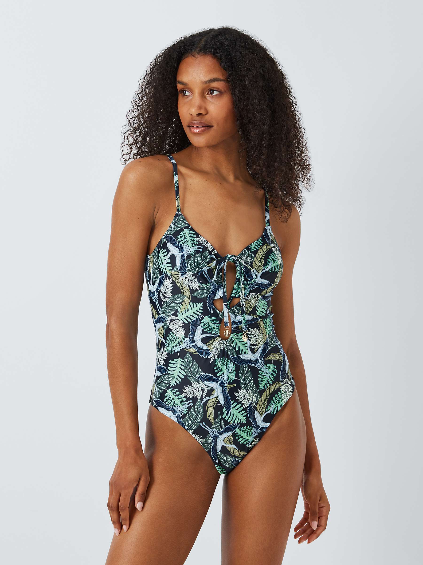 Buy AND/OR Botanical Print Swimsuit, Navy/Multi Online at johnlewis.com