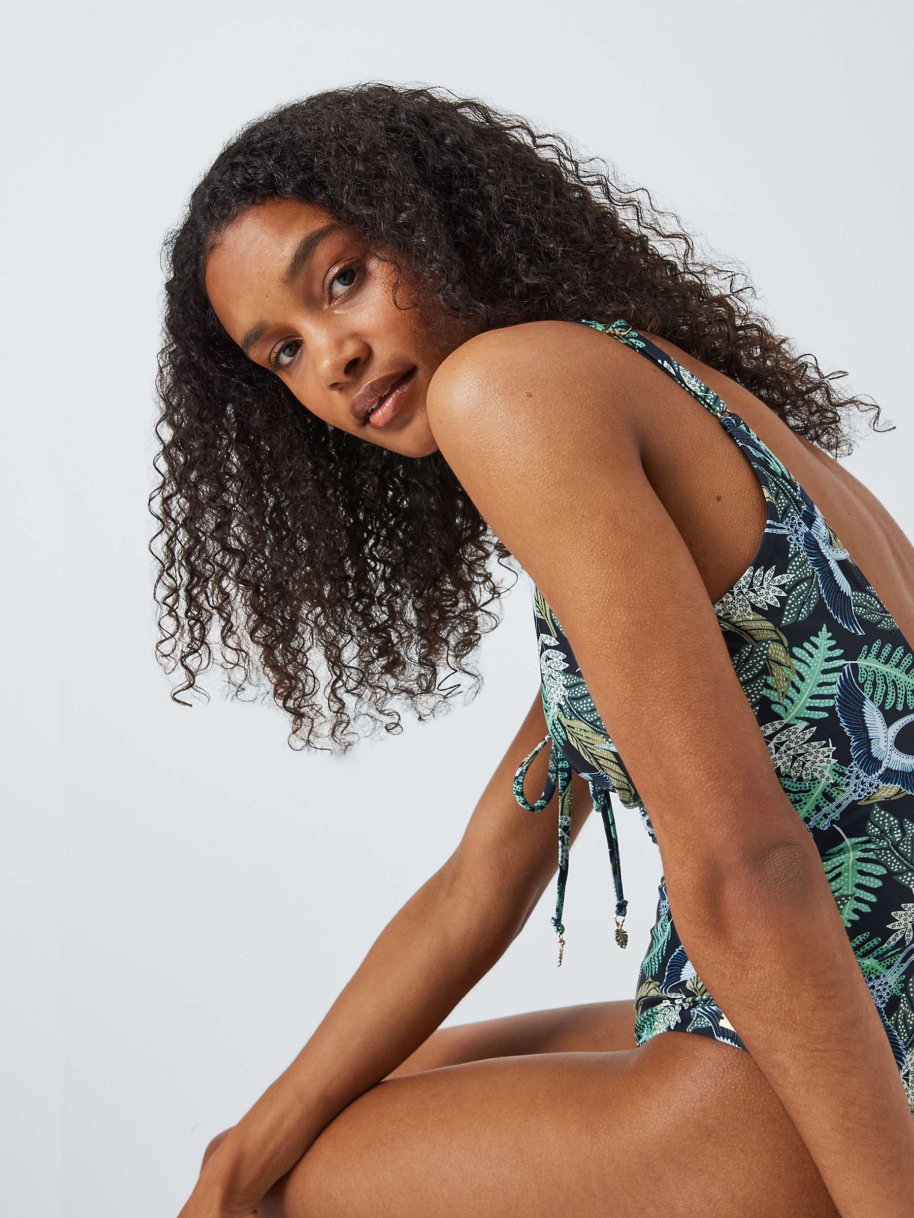 Buy AND/OR Botanical Print Swimsuit, Navy/Multi Online at johnlewis.com