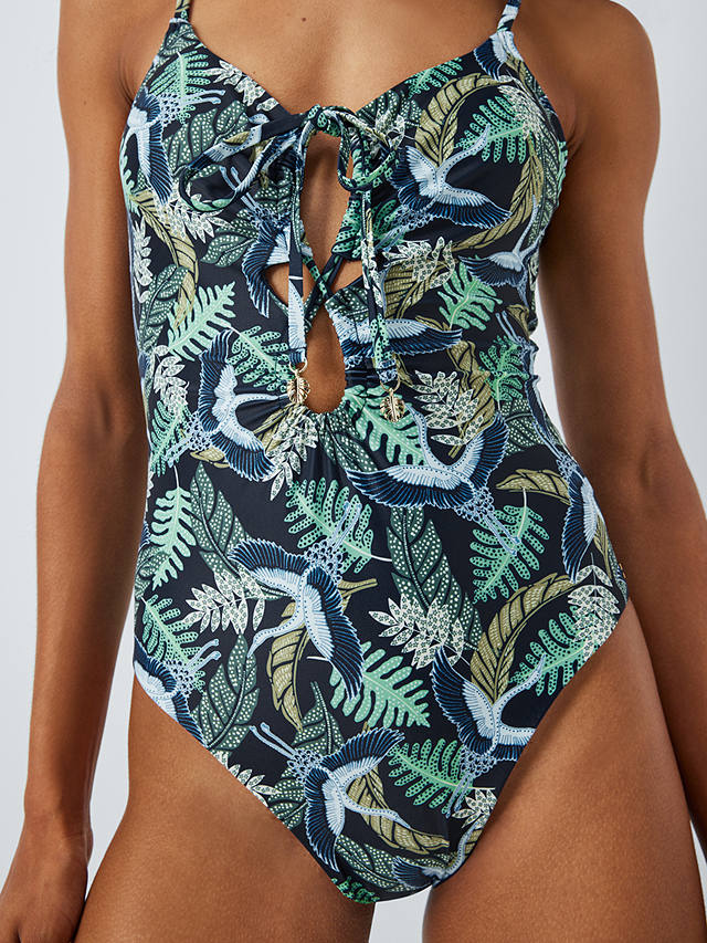AND/OR Botanical Print Swimsuit, Navy/Multi