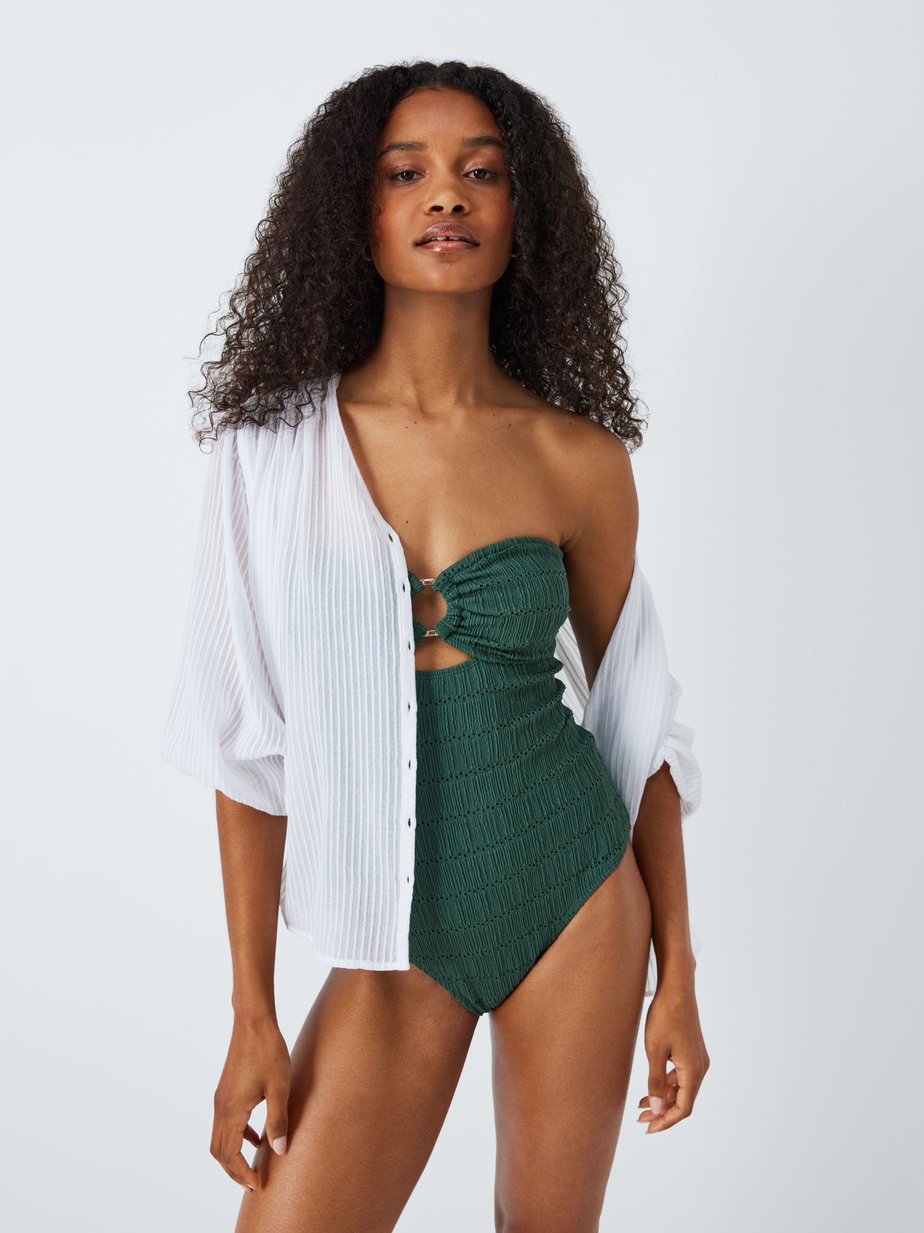 Buy AND/OR Bali Crochet Swimsuit, Green Online at johnlewis.com