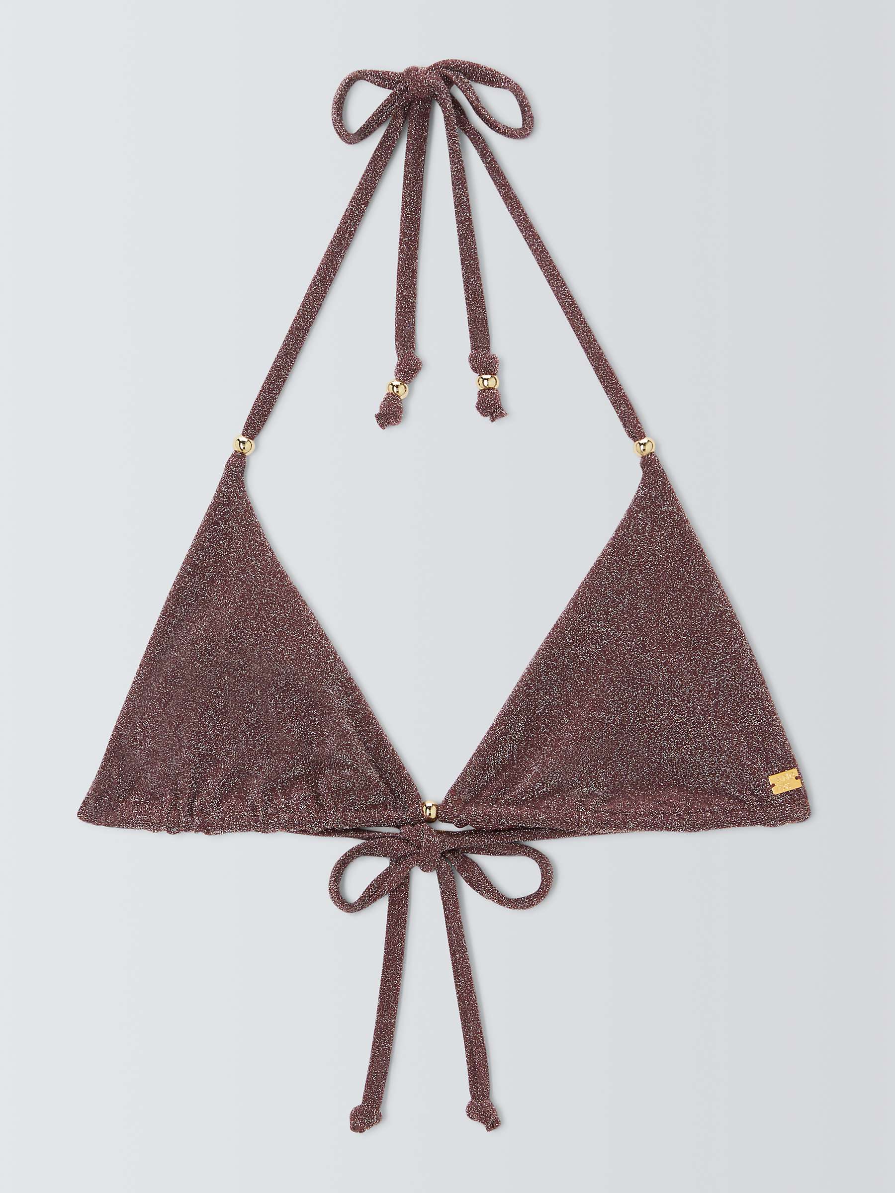 Buy AND/OR Shimmer Triangle Bikini Top, Chocolate Online at johnlewis.com