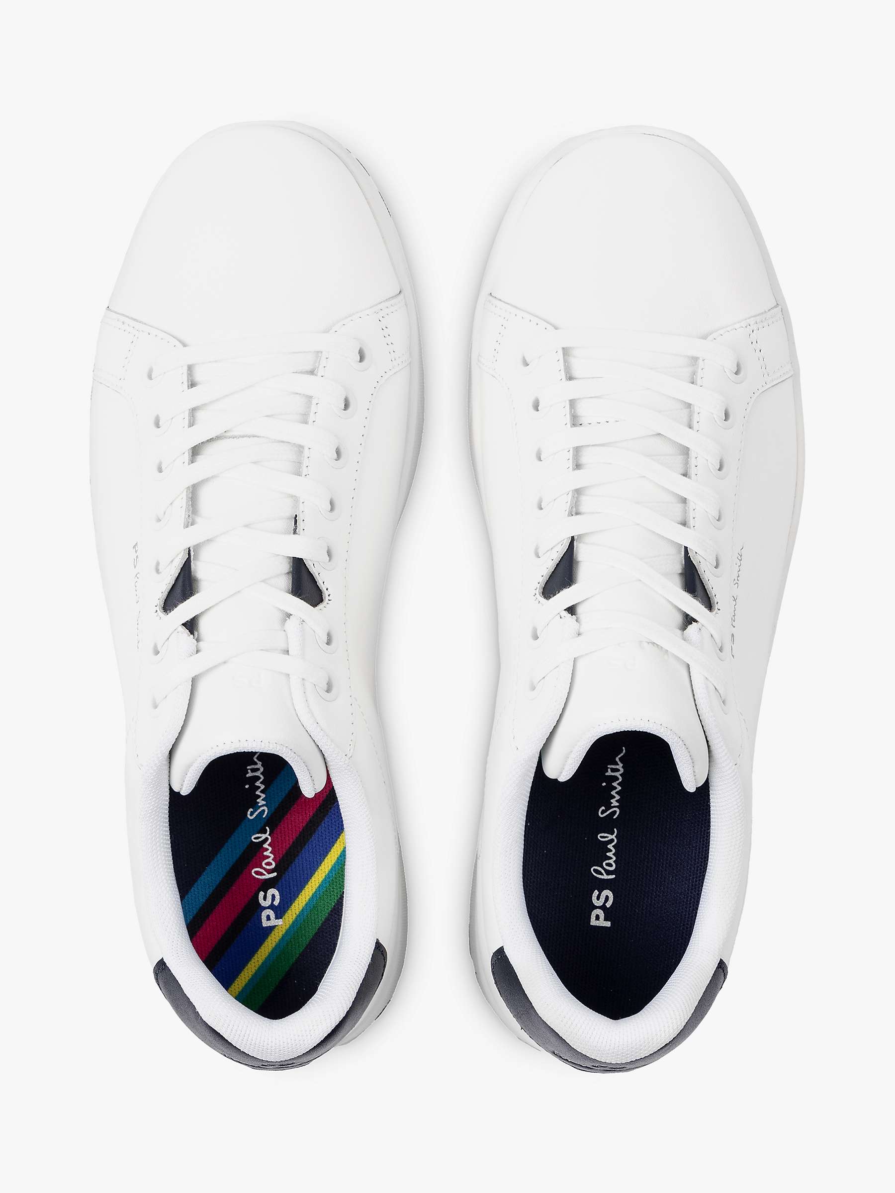 Buy Paul Smith Albany Leather Trainers, White Online at johnlewis.com