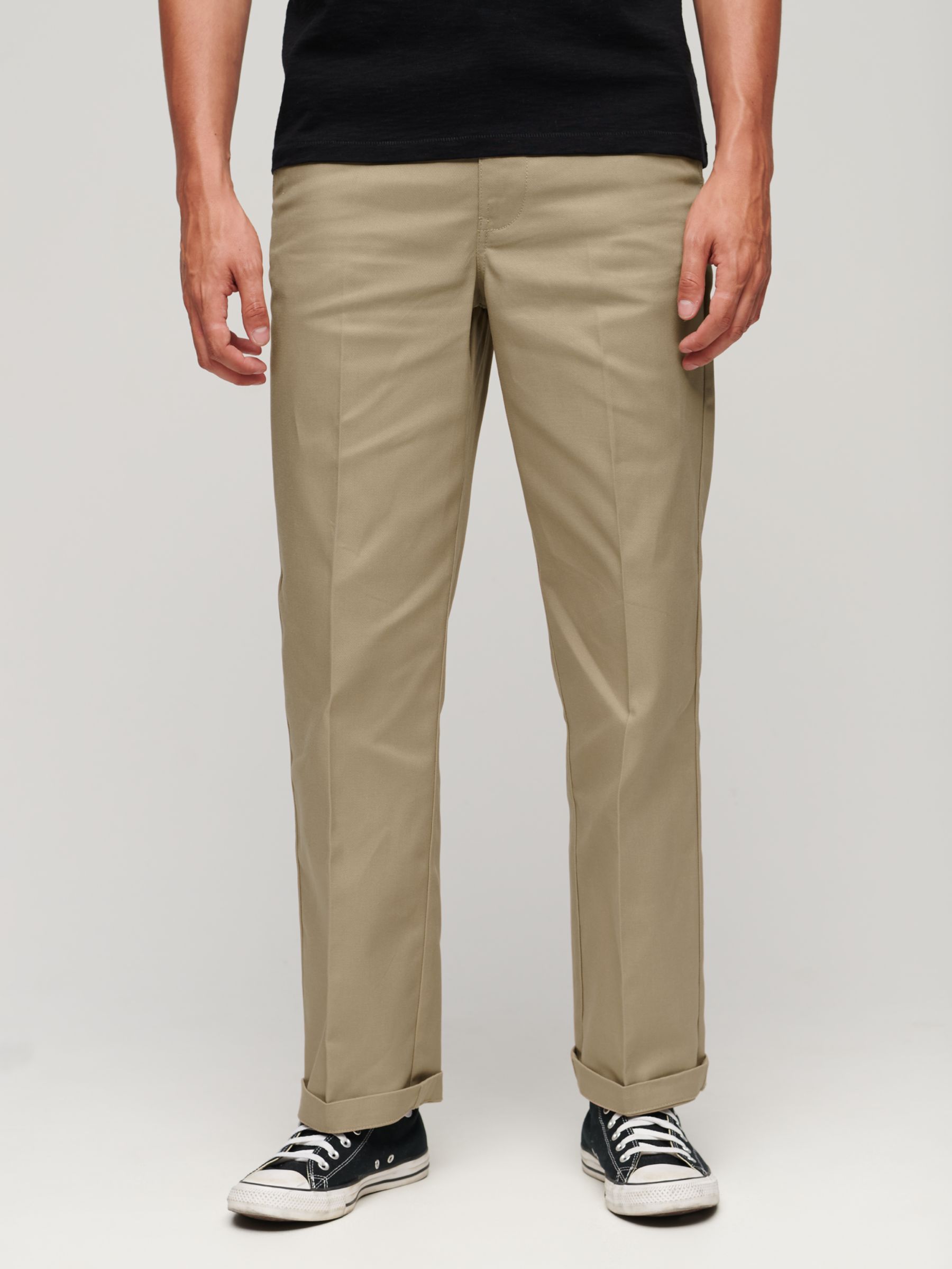 Superdry Straight Chinos, Taupe Brown, W28/L32