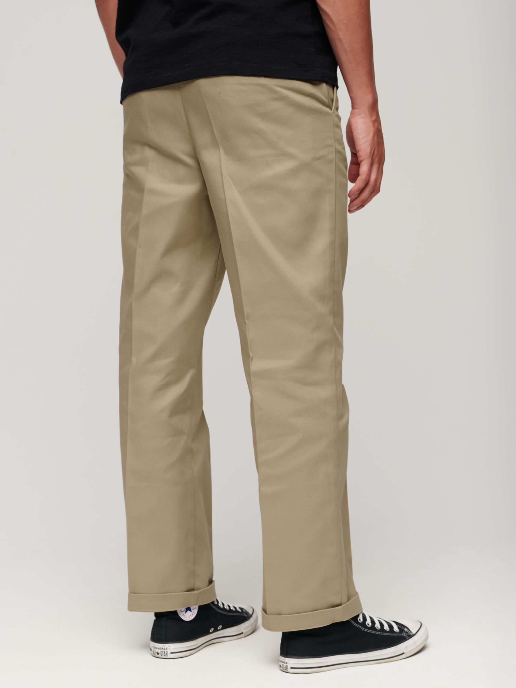 Superdry Straight Chinos, Taupe Brown, W28/L32