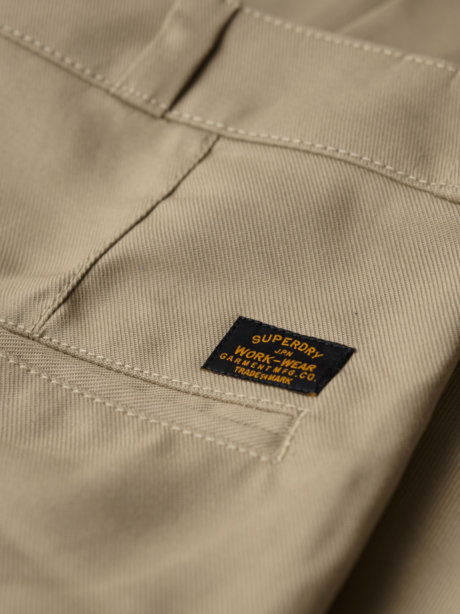 Superdry Straight Chinos, Taupe Brown at John Lewis & Partners