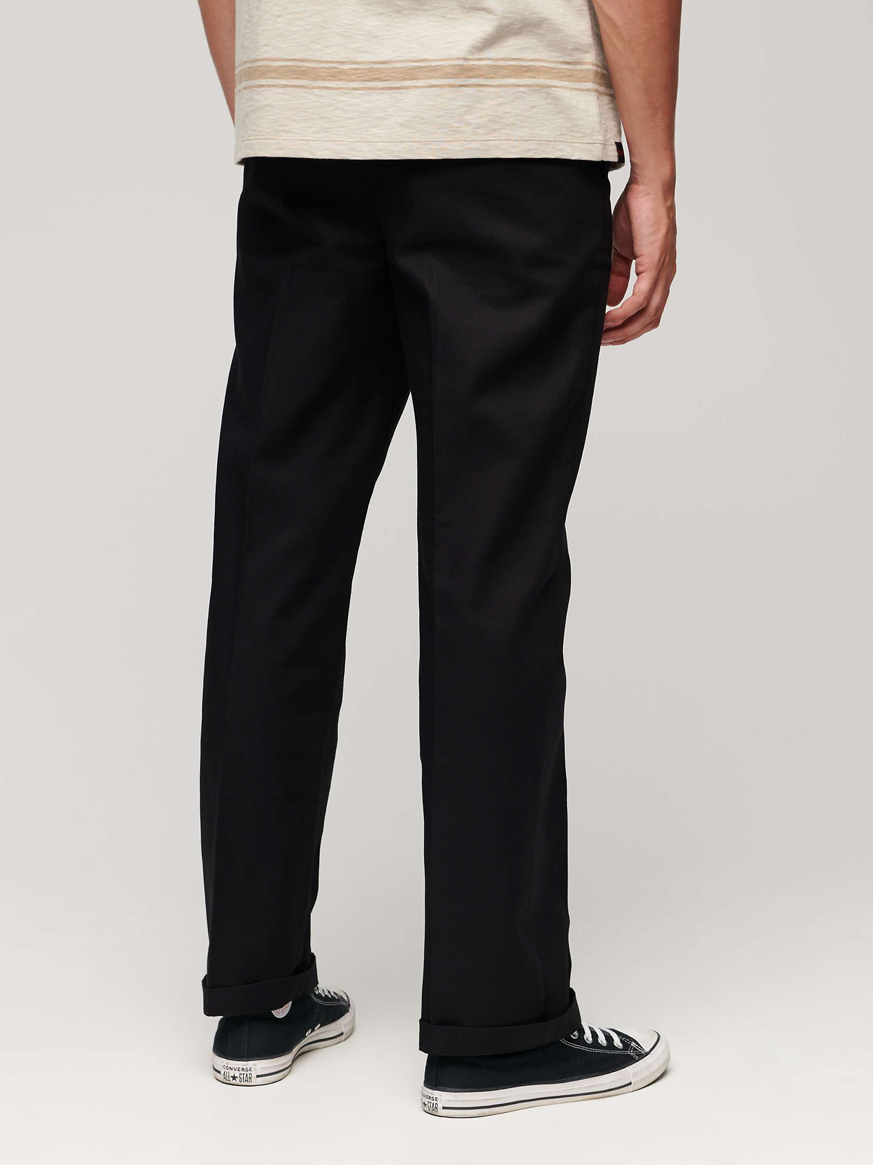 Buy Superdry Straight Chino Trousers, Black Online at johnlewis.com