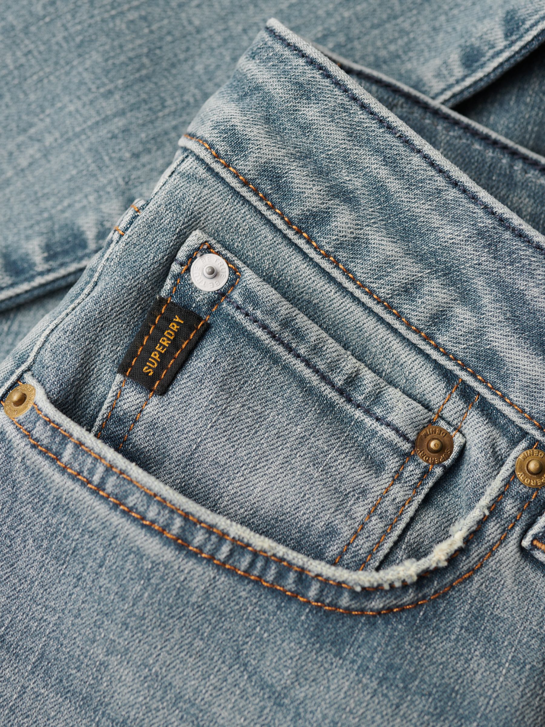 Superdry Vintage Slim Fit Jeans, Fulton Light Blue, W36/L34