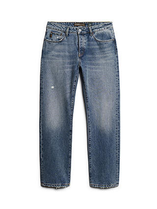 Superdry Organic Cotton Vintage Straight Jeans, Mid Blue