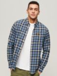 Superdry Organic Cotton Long Sleeve Lumberjack Shirt, Burghley Check Blue