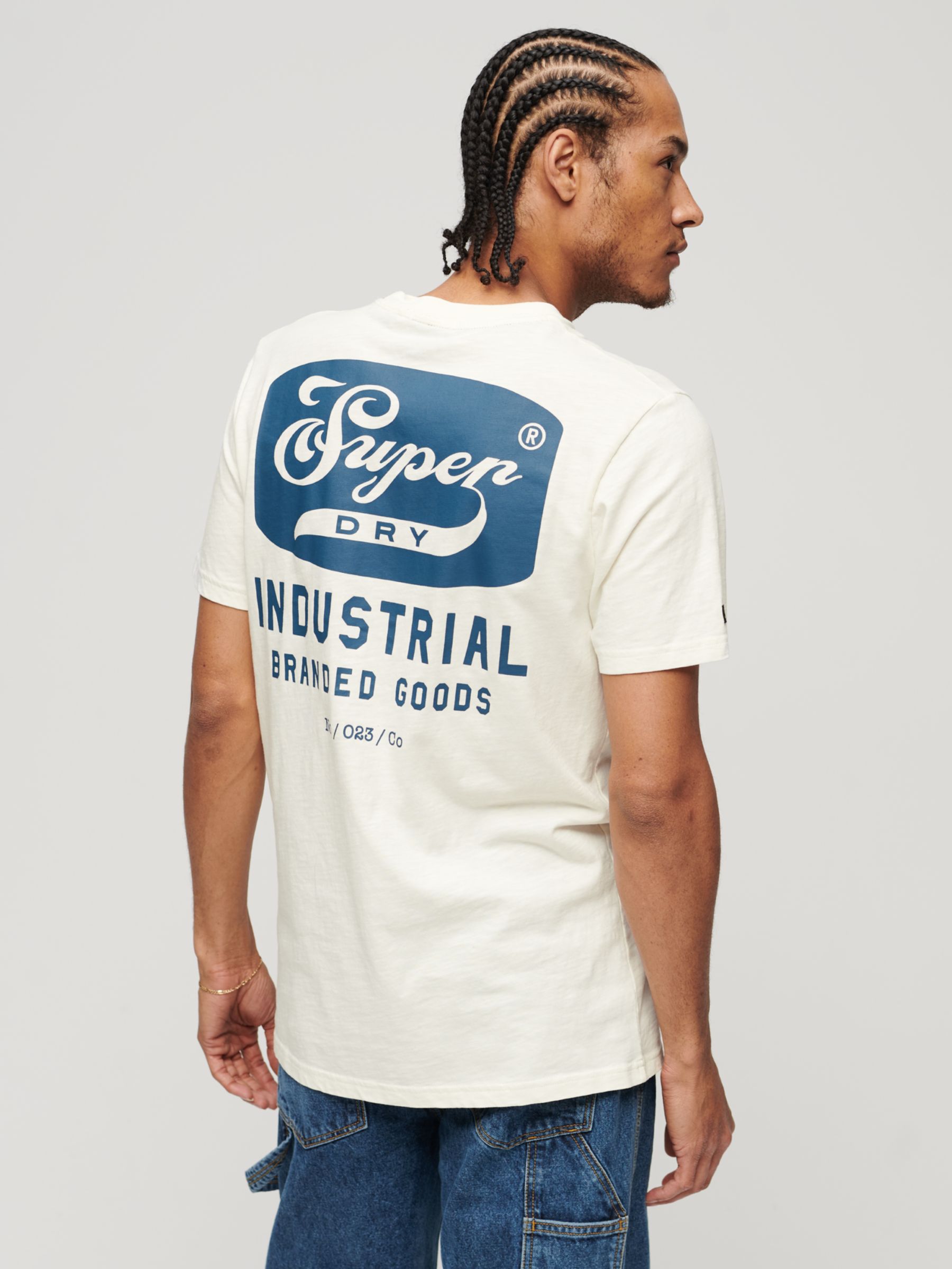 Buy Superdry Workwear Scripted Graphic T-Shirt, New Chalk White Online at johnlewis.com