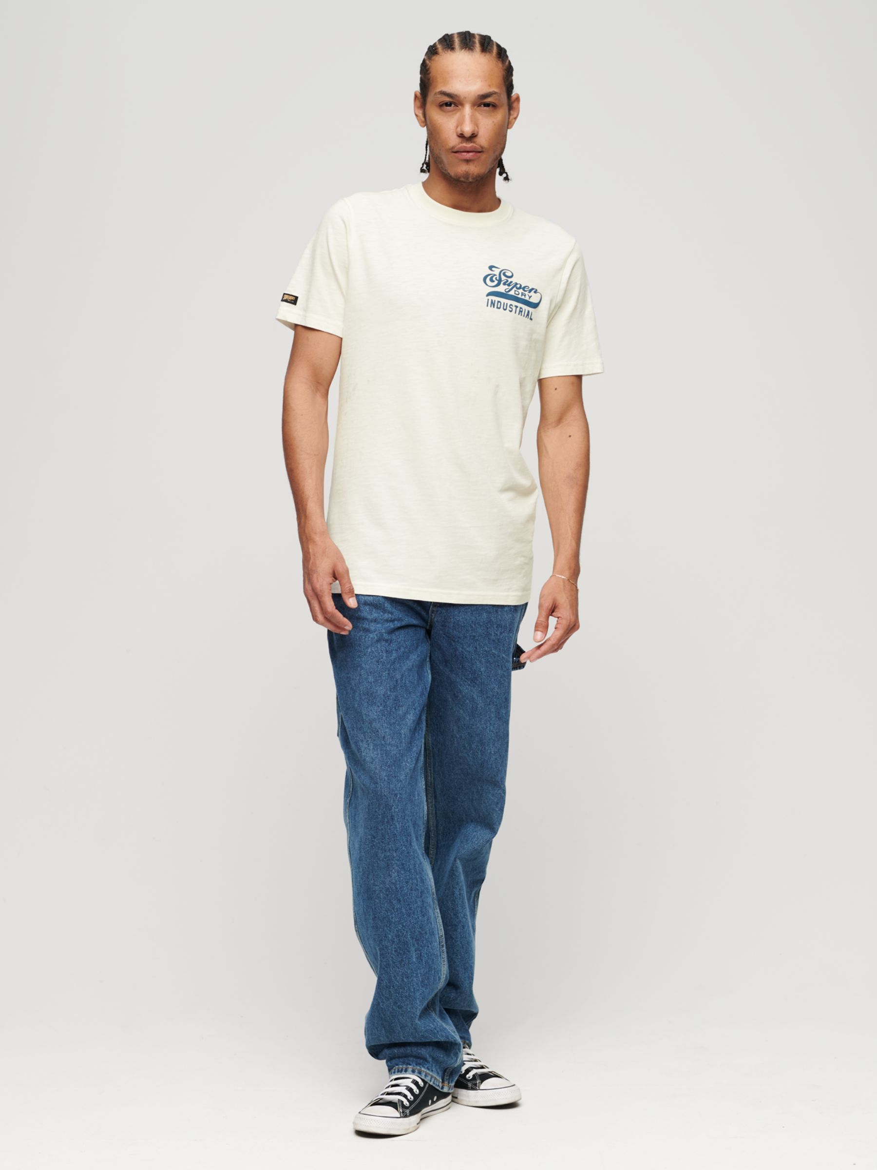 Buy Superdry Workwear Scripted Graphic T-Shirt, New Chalk White Online at johnlewis.com
