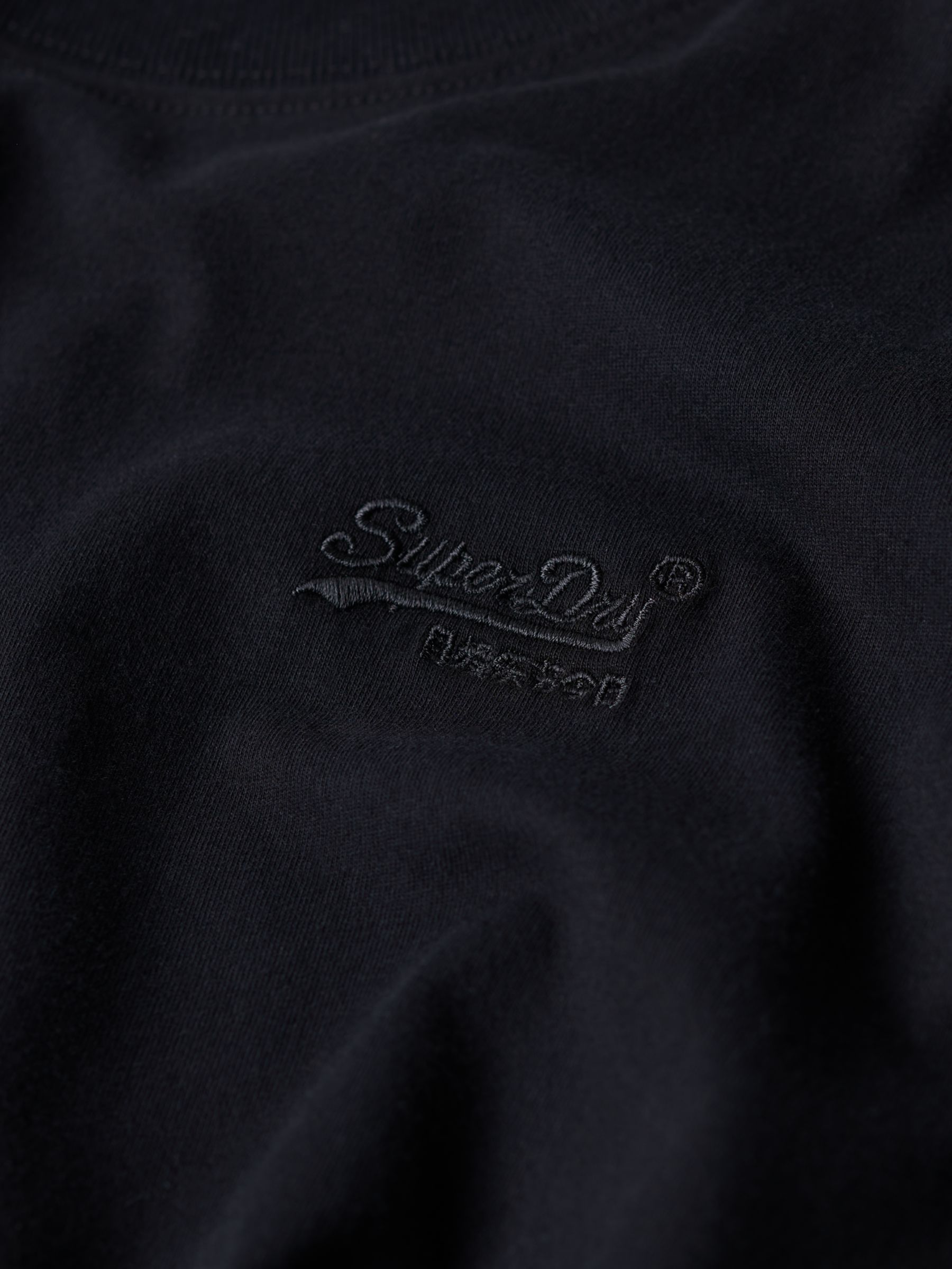 Superdry Organic Cotton Essential Logo T-Shirt, Black at John Lewis ...