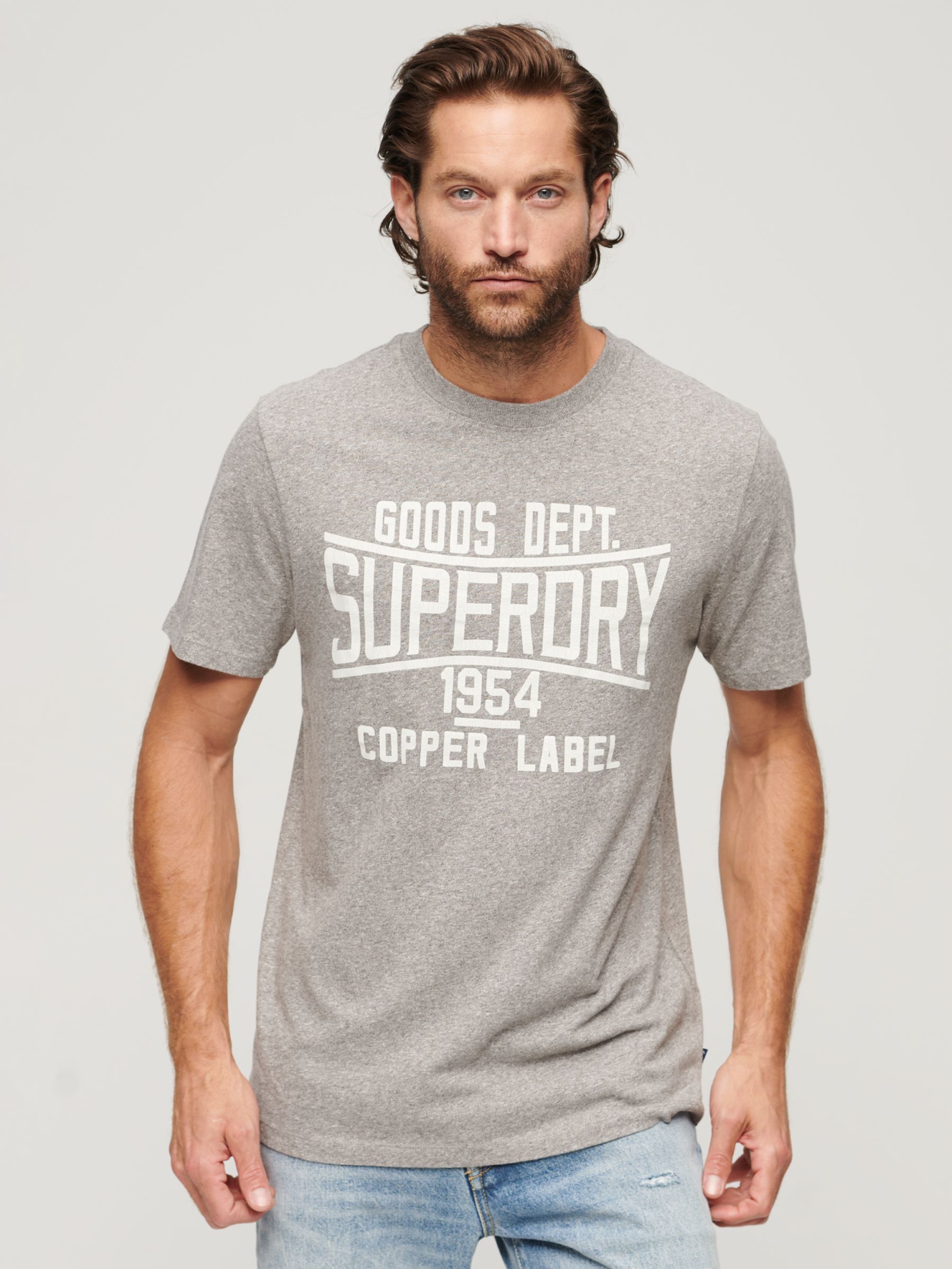 Superdry Copper Label Workwear T-Shirt, Steel Grey Grindle, S