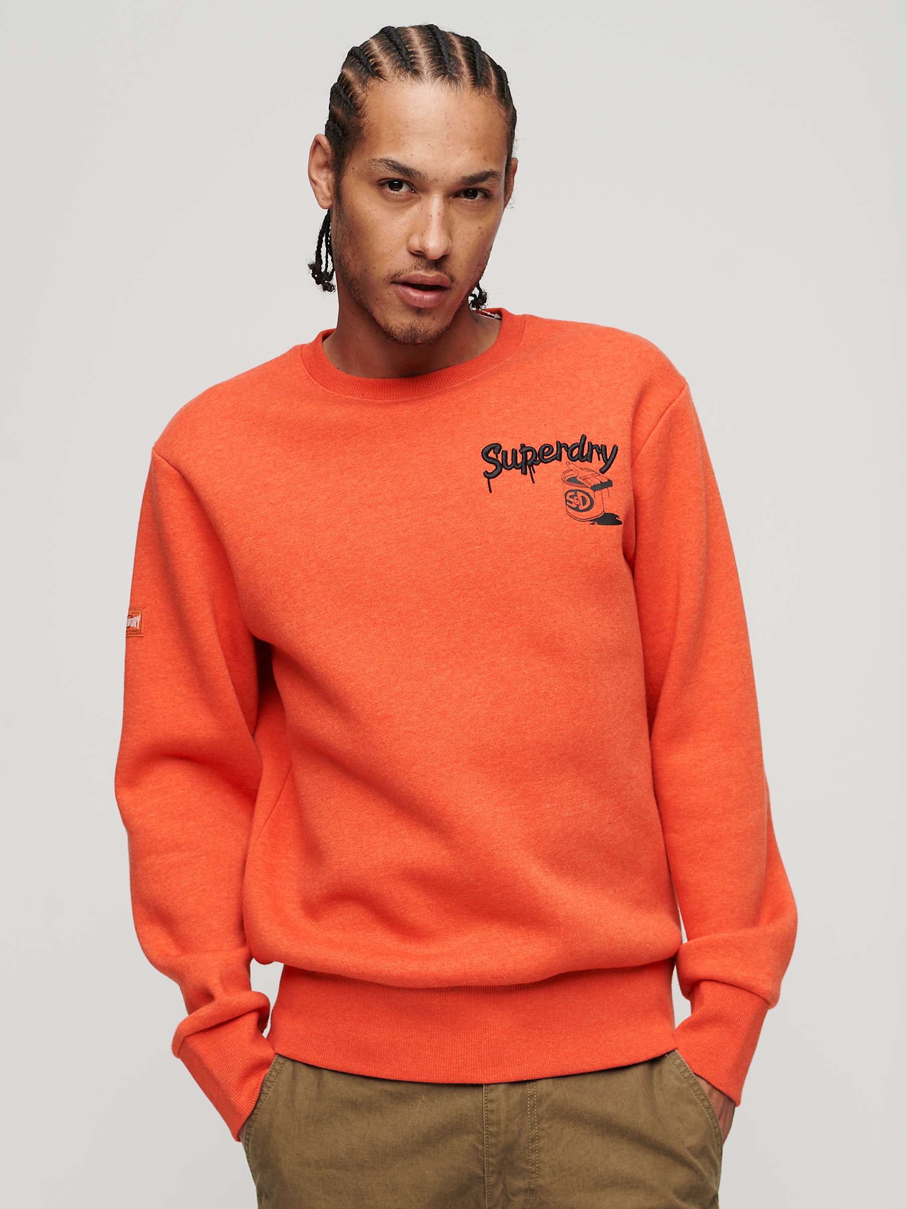 Buy Superdry Workwear Trade Jumper, Orange Online at johnlewis.com