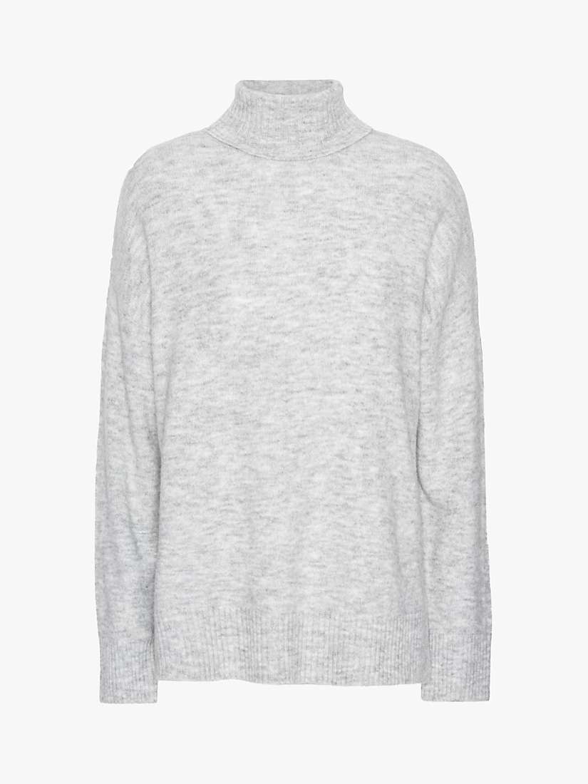A-VIEW Penny Wool Blend Roll Neck Jumper, Grey at John Lewis & Partners