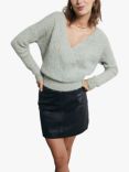 A-VIEW Filippa Knitted Reversible Jumper, Dusty Mint
