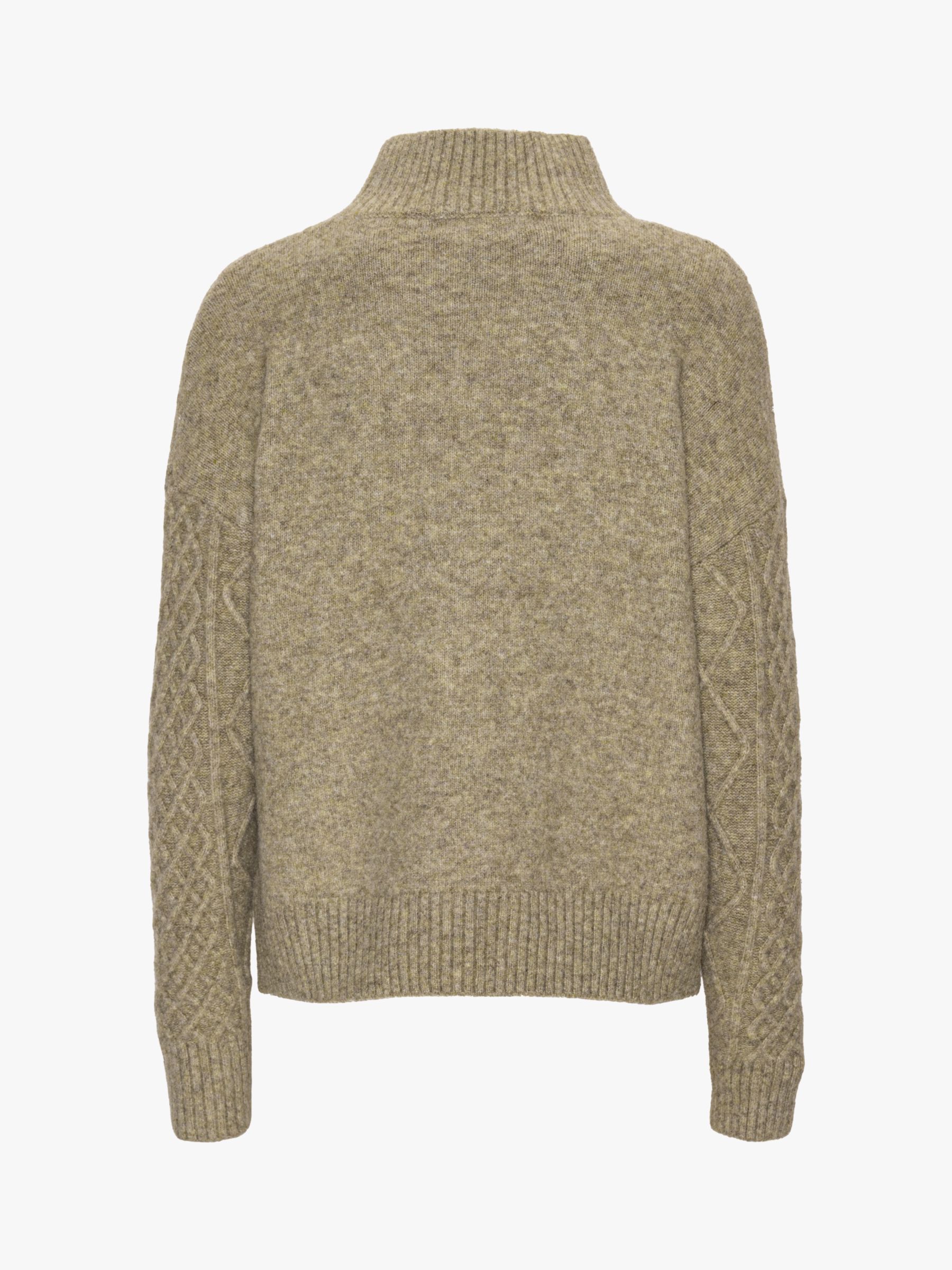 A-VIEW Uvenas Knitted High Neck Jumper, Dusty Green at John Lewis ...