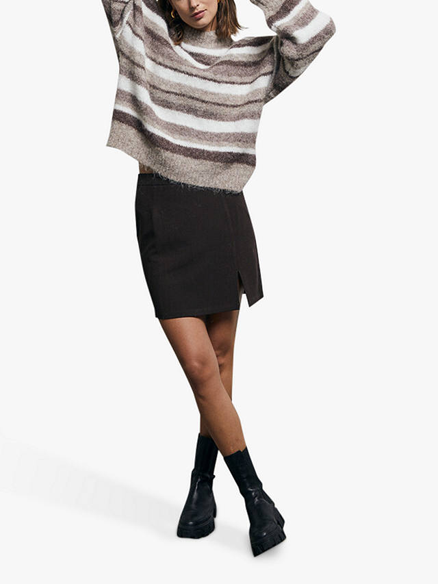 A-VIEW Annali Side Slit Skirt, Brown