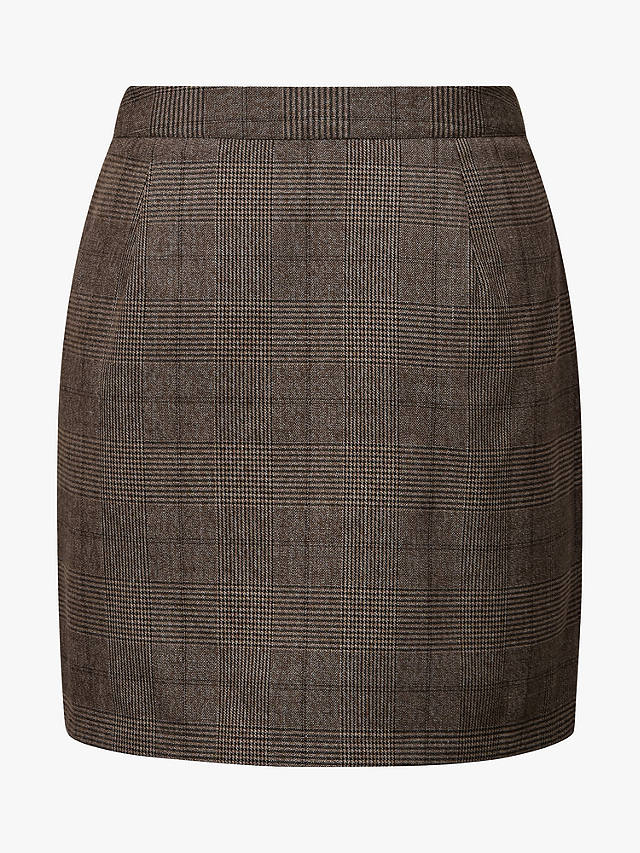 A-VIEW Annali Check Mini Skirt, Brown at John Lewis & Partners
