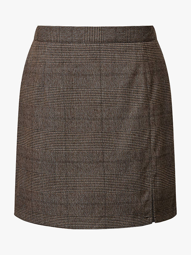 A-VIEW Annali Check Mini Skirt, Brown at John Lewis & Partners