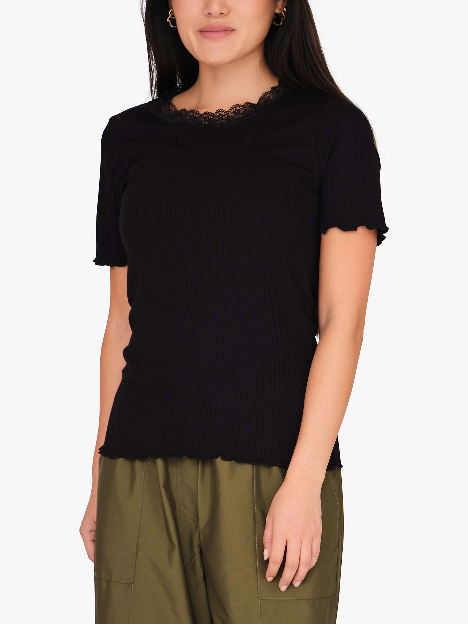 Buy A-VIEW Florine Short Sleeve Lace Neck Top Online at johnlewis.com