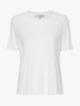 A-VIEW Florine Short Sleeve Lace Neck Top, White