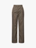 A-VIEW Annali Check Wide Leg Trousers, Brown