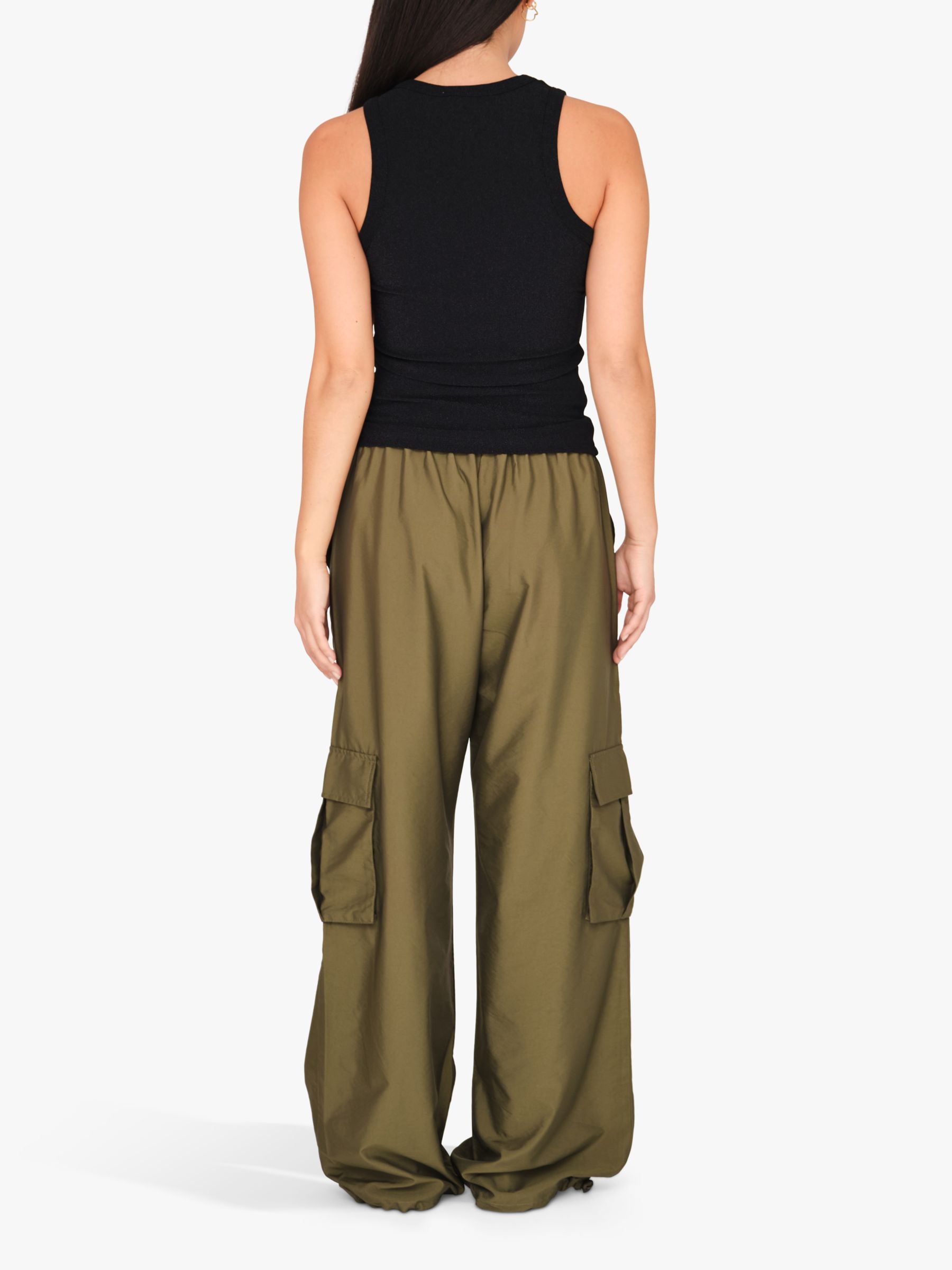 Buy A-VIEW Cargo Loose Fit Trousers, Army Online at johnlewis.com