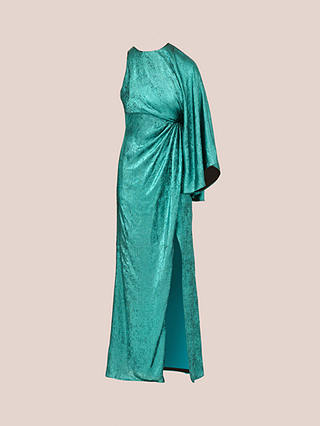 Adian Mattox by Adrianna Papell Foil Chiffon Gown, Jade at John Lewis ...