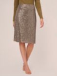 Adrianna Papell Sequin Pull On Pencil Skirt, Lead