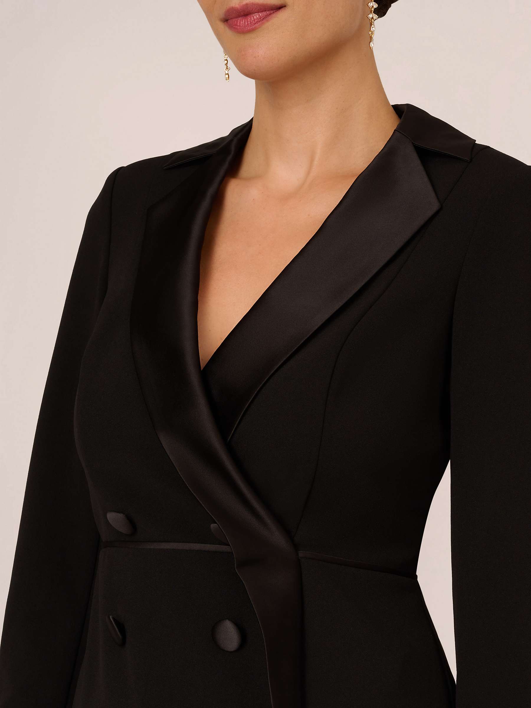 Buy Adrianna Papell Crepe Tuxedo Top, Black Online at johnlewis.com