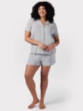 Chelsea Peers Curve Button Up Shorts Pyjama Set, Grey