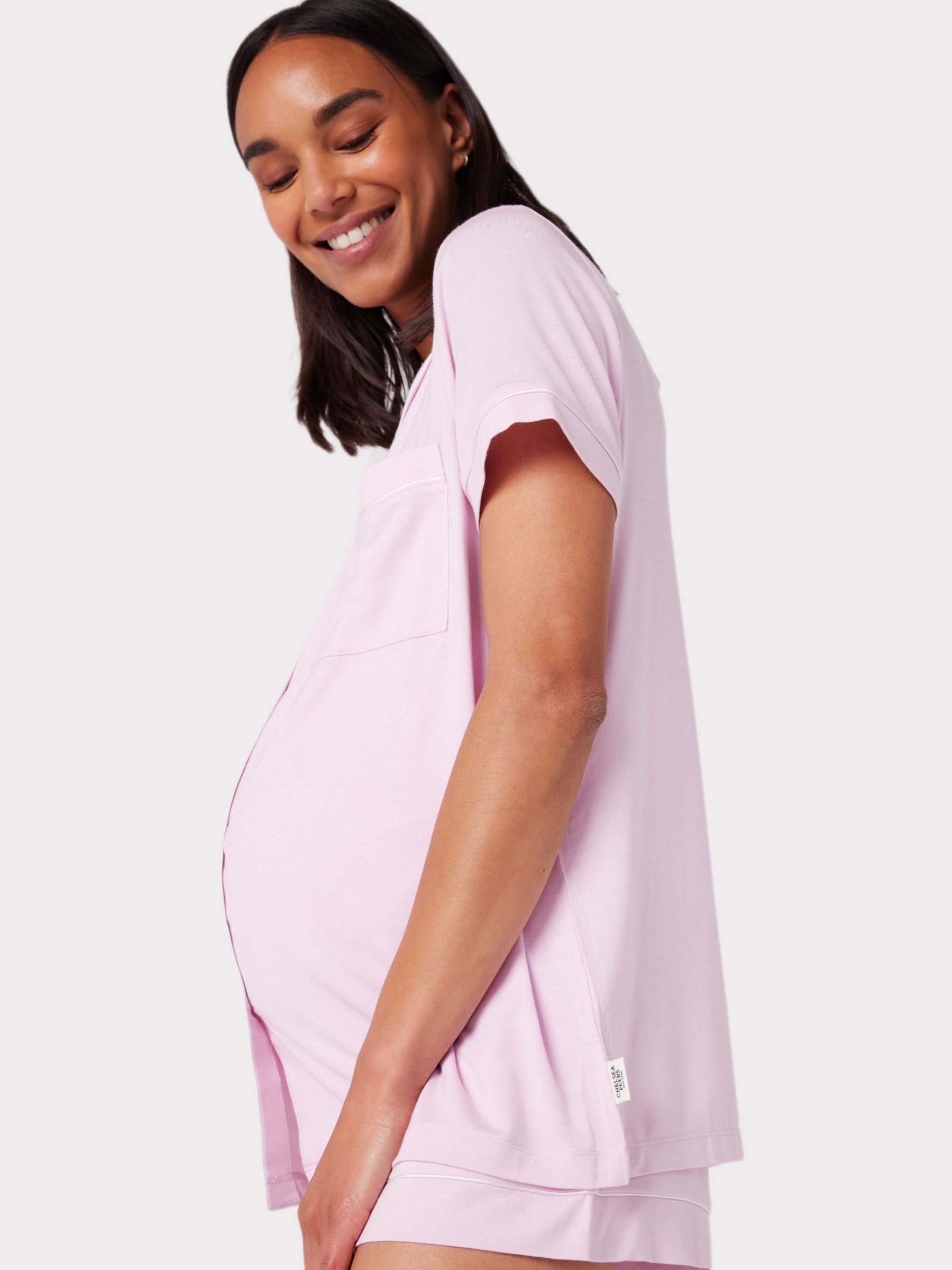 Amelia Lace Maternity Dress Short Cameo Rose Pink - Maternity